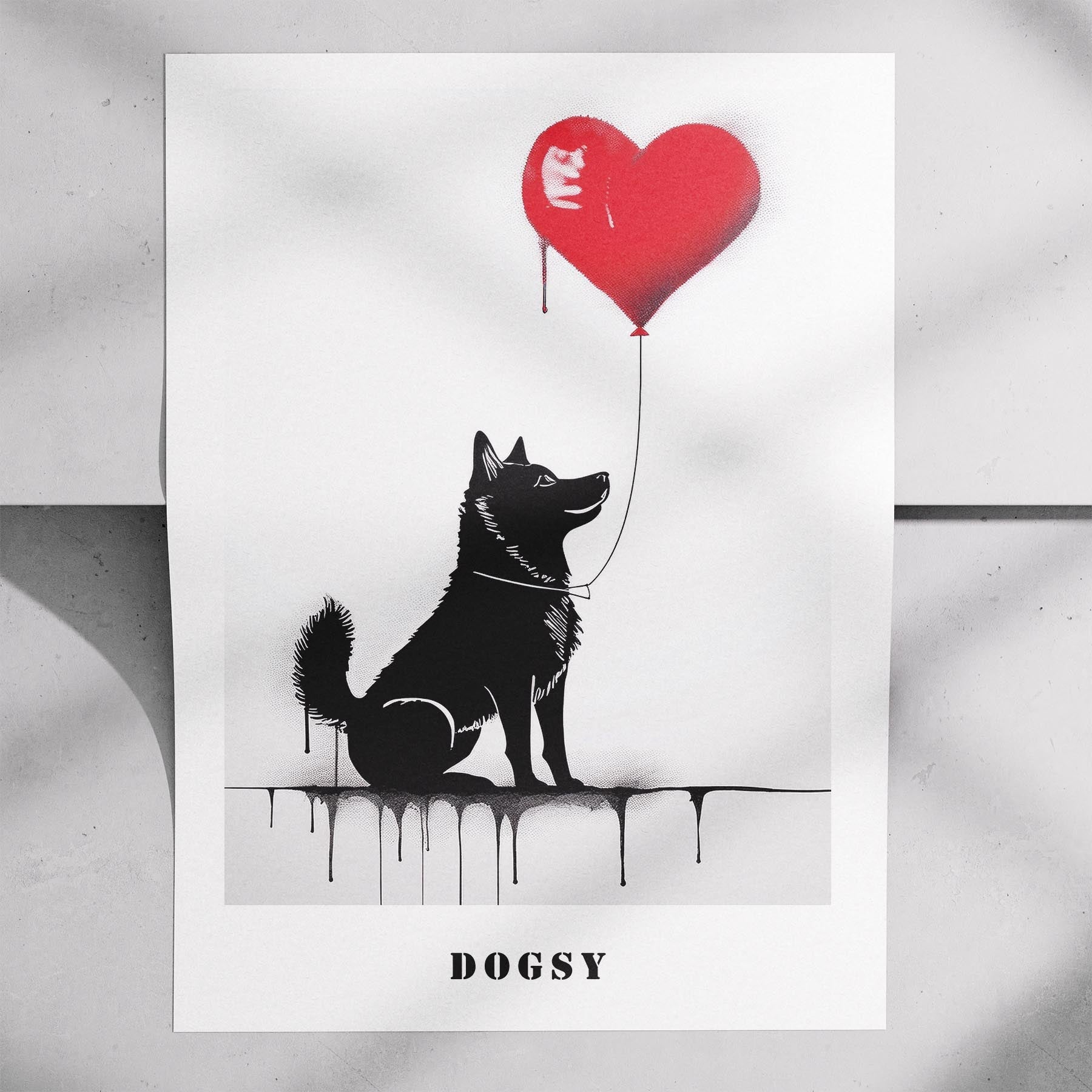 Shiba DOGSY Series inspired by the Art of Banksy with text Dogsy image 7
