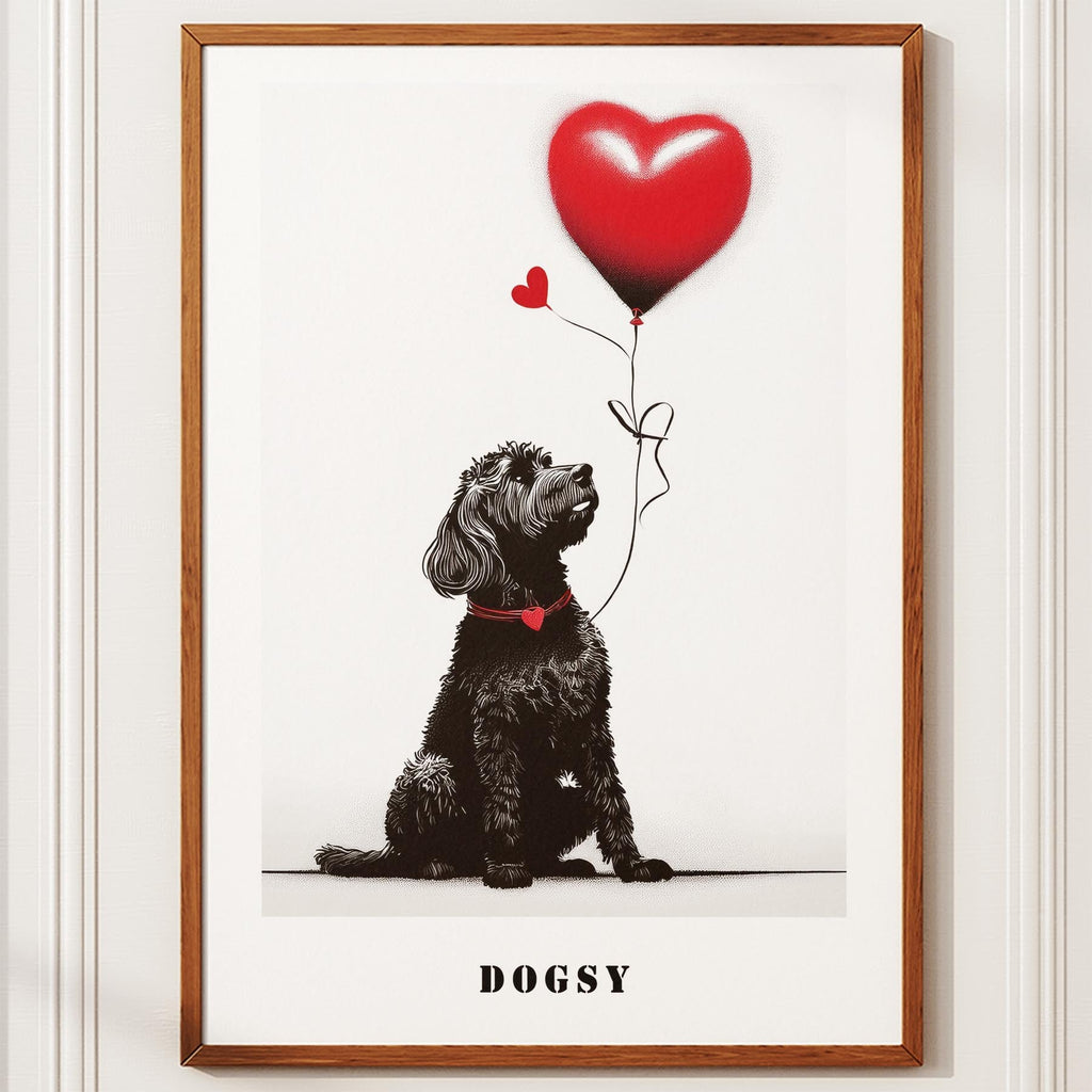Spanish Water Dog DOGSY Series inspired by the Art of Banksy with text Dogsy image 10
