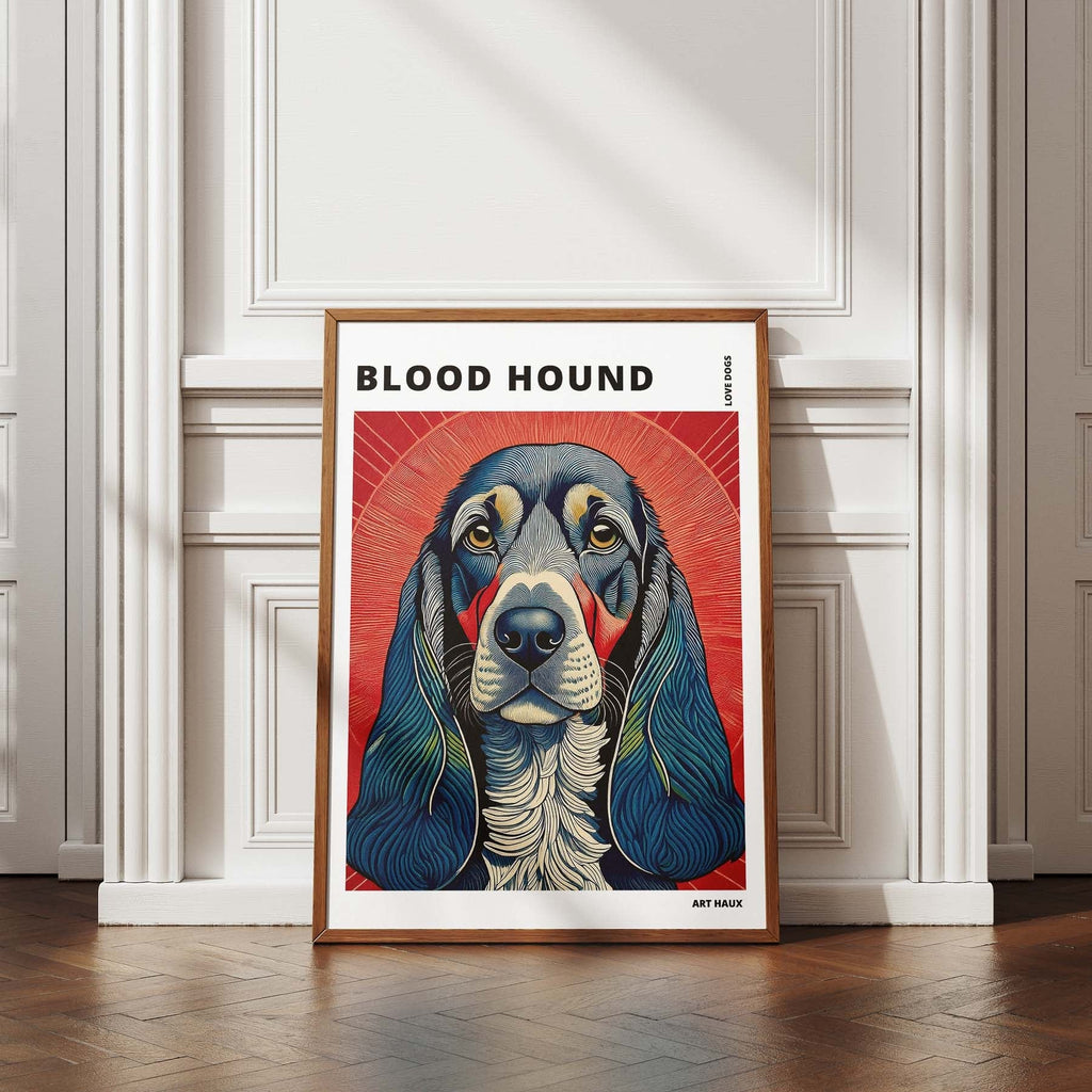 Bloodhound Hokusai Japanese Inspired Dog Series with Text image 4