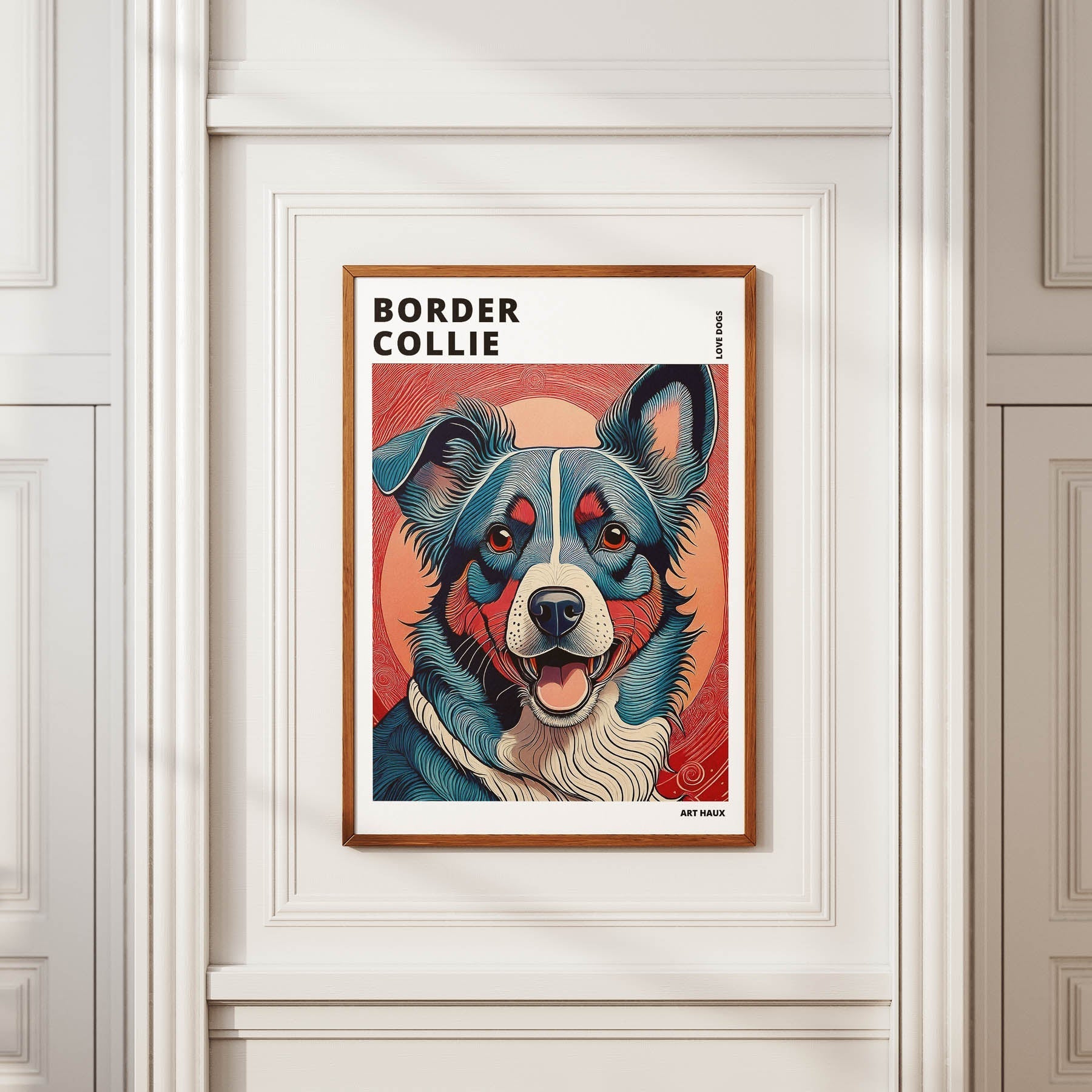 Border Collie Hokusai Japanese Inspired Dog Series with Text image 3