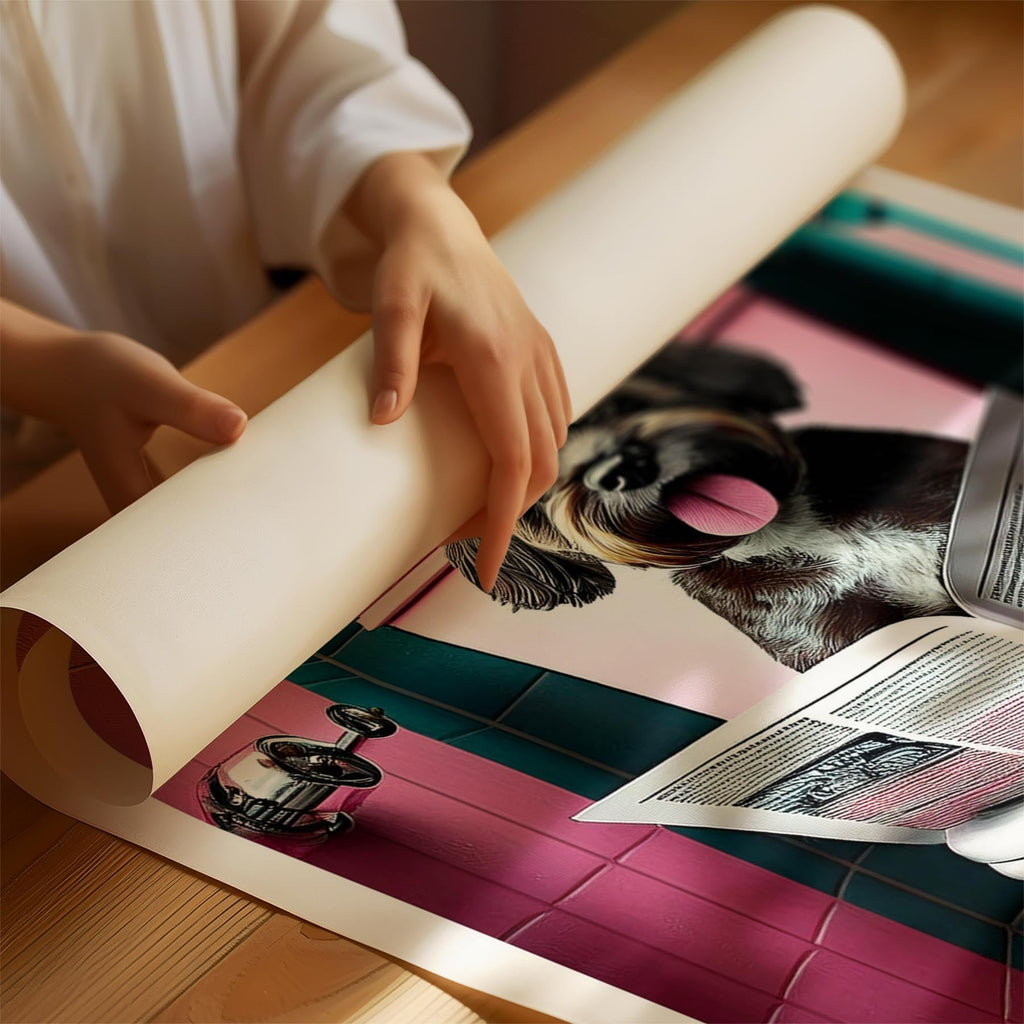 Moodle Toilet Dogs PInk and Turquise image 1