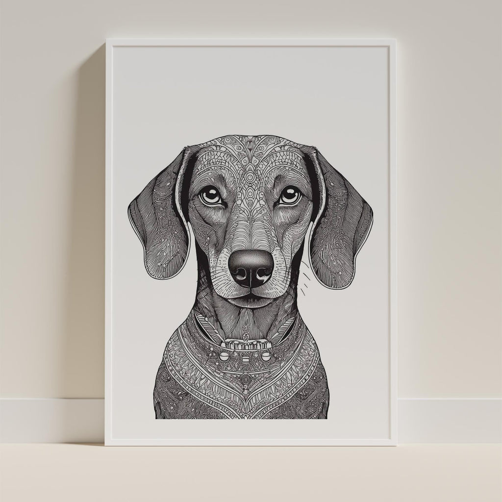 Dachshund Mandala Black and White Dog Series image 9