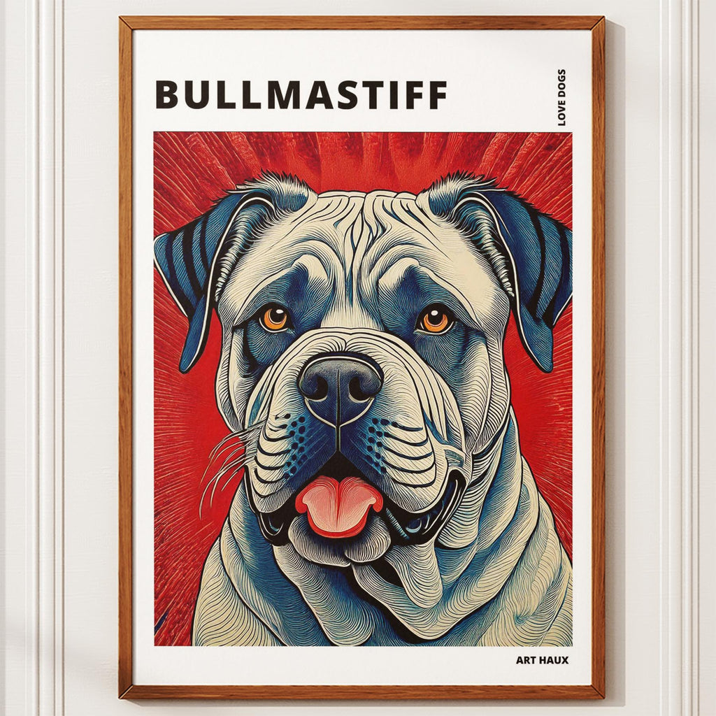 Bullmastiff Hokusai Japanese Inspired Dog Series with Text image 9