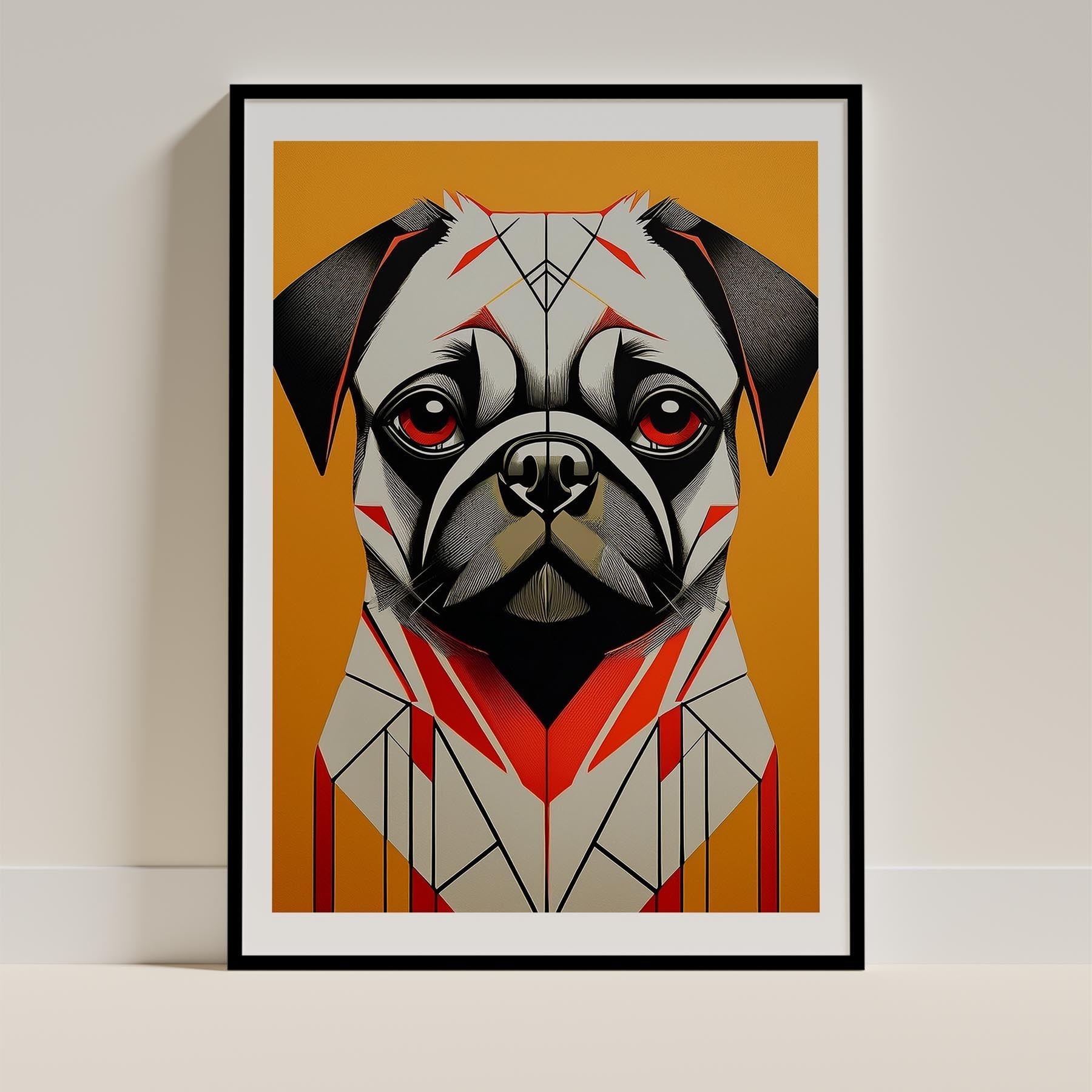 Pug Geometric Orange Series image 0