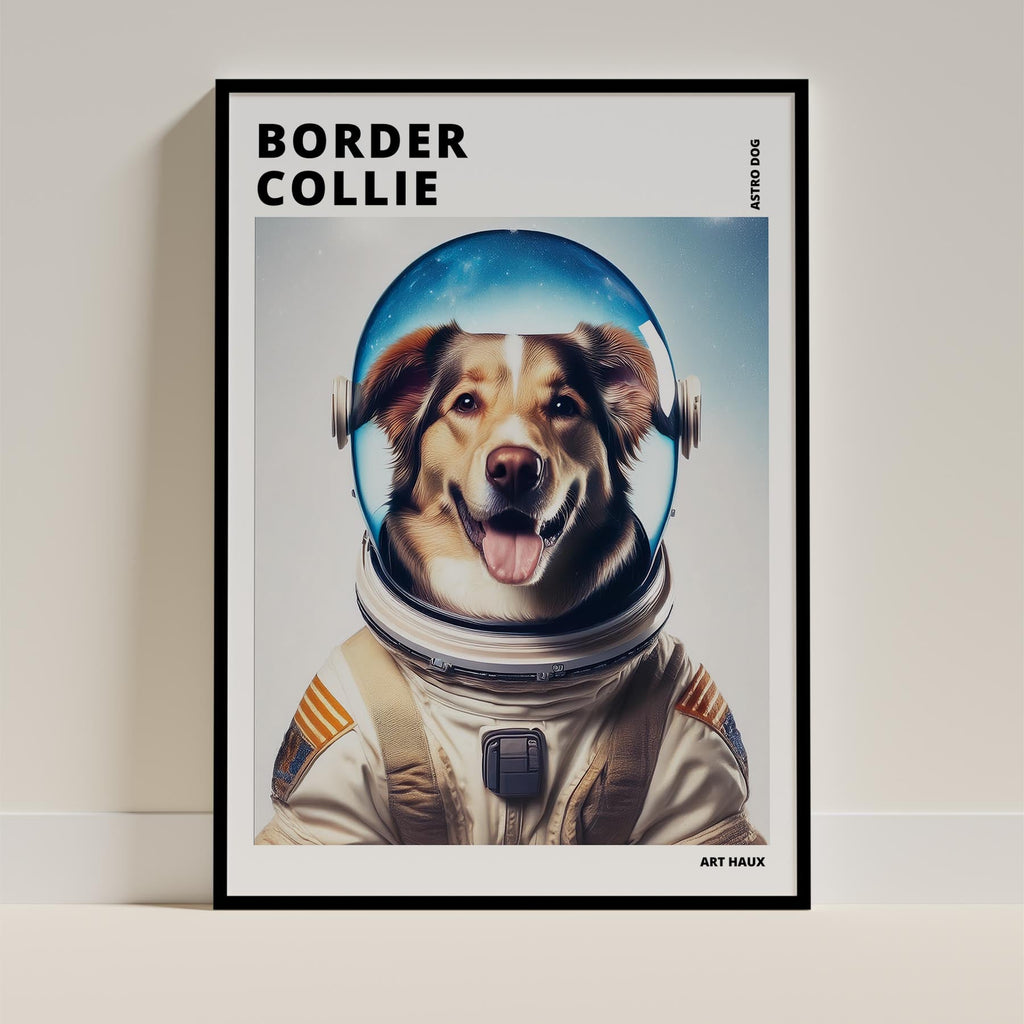 Border Collie Astronaut Dog Series with Text Astro Dog image 0
