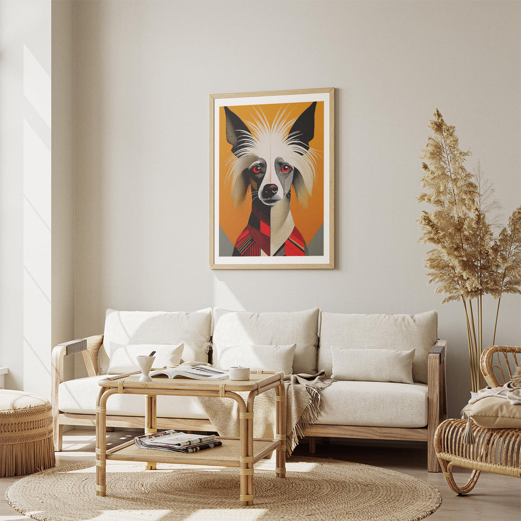 Chinese Crested Geometric Orange Series image 2
