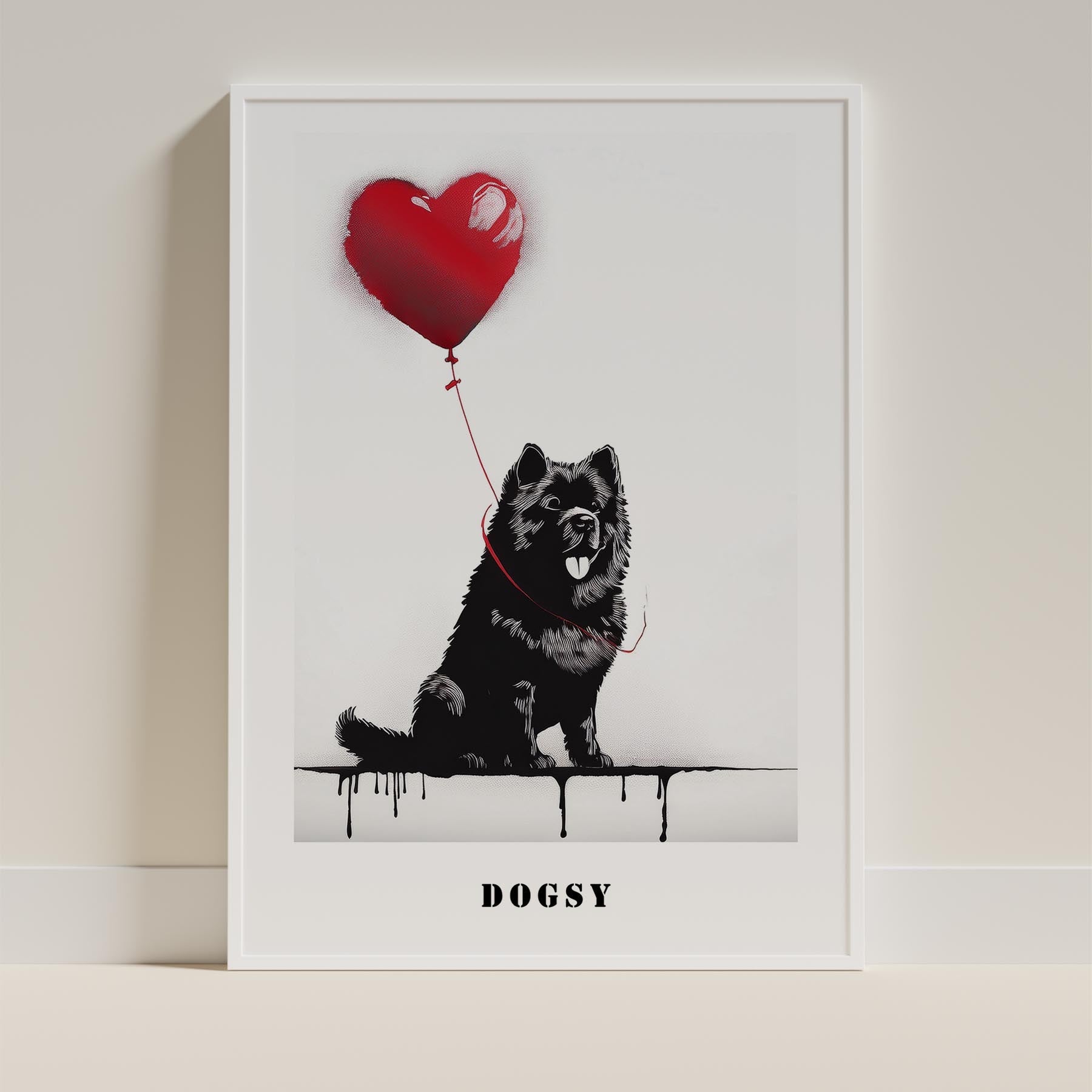 Chow Chow DOGSY Series inspired by the Art of Banksy with text Dogsy image 9