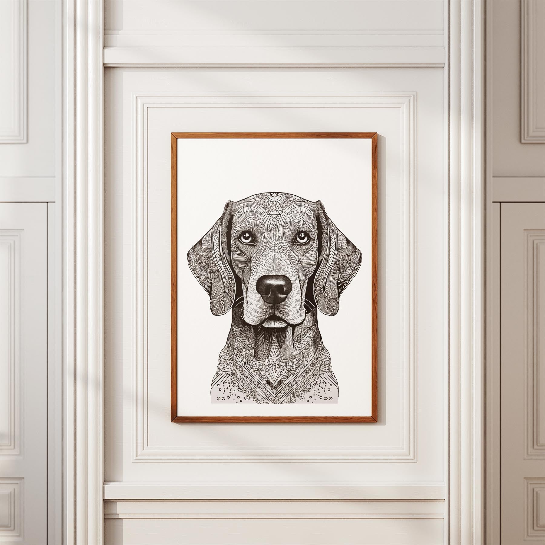 Gordon Setter Mandala Black and White Dog Series image 3