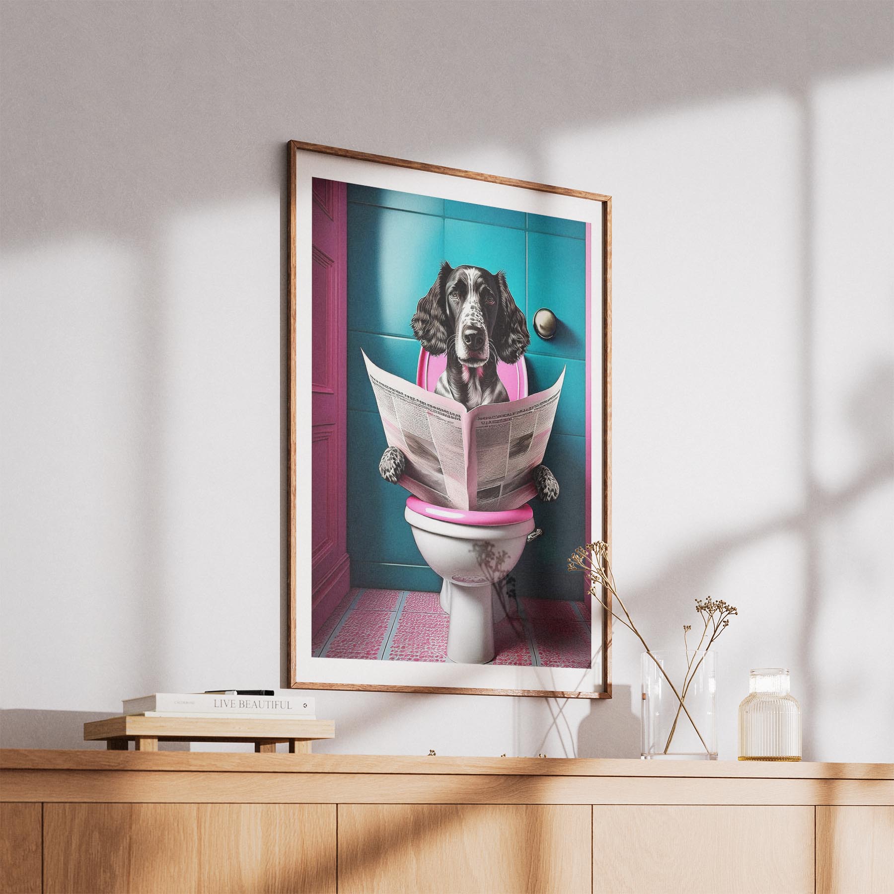 English Setter Toilet Dogs PInk and Turquise image 5