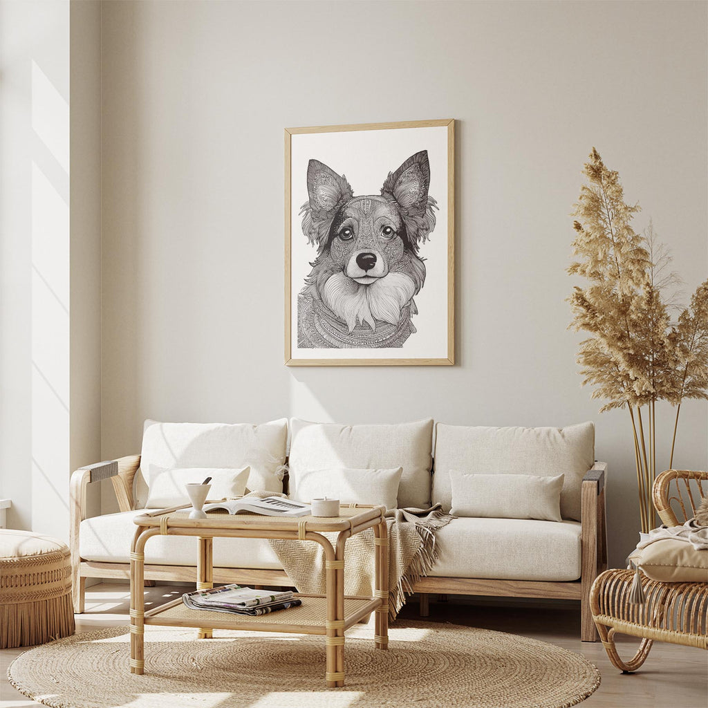 Papillon Mandala Black and White Dog Series image 2