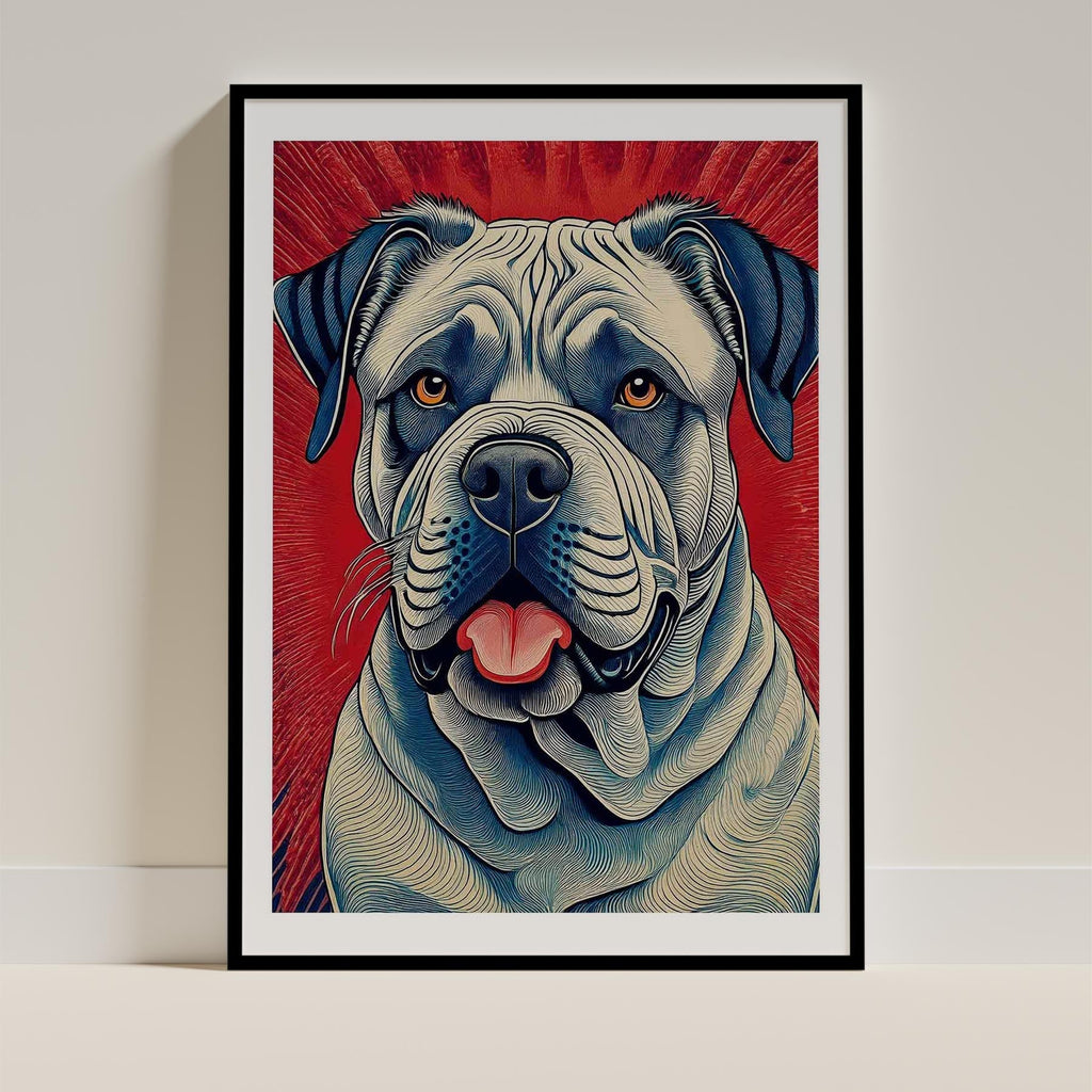 Bullmastiff Hokusai Japanese Inspired Dog Series image 0