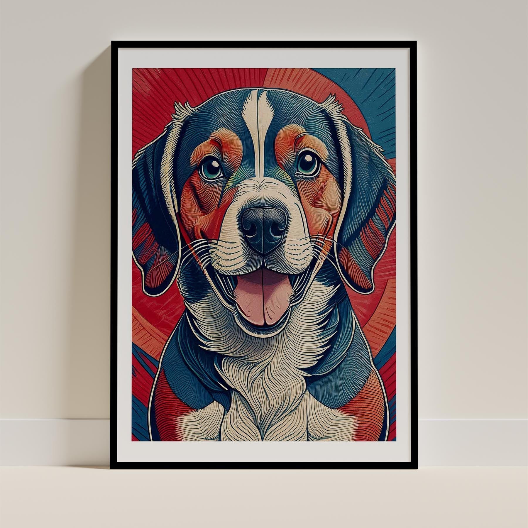 Beagle Hokusai Japanese Inspired Dog Series image 0