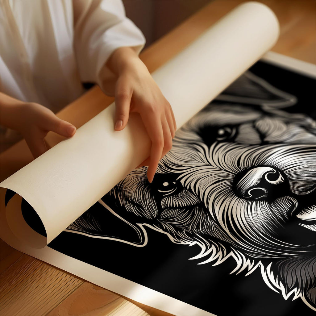 Border Terrier Line Dog Series in Black and White image 1