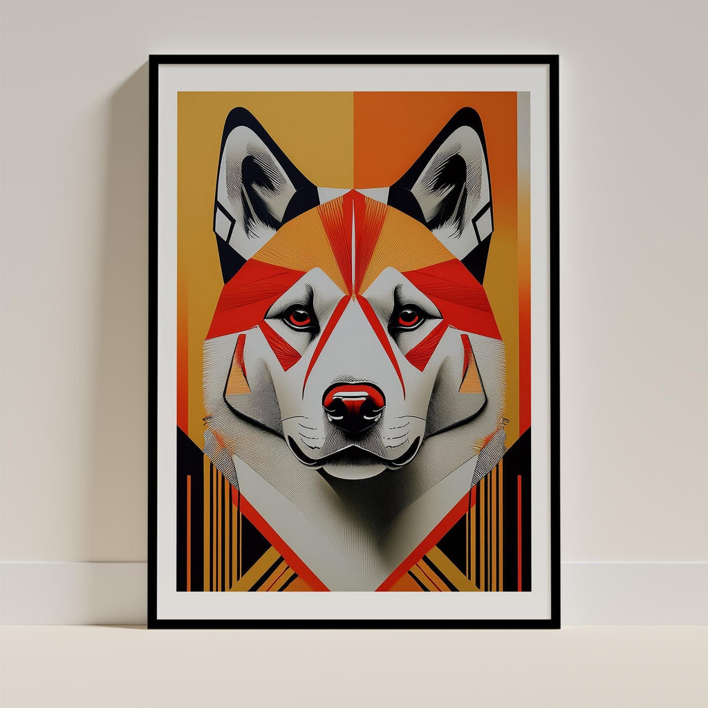 Akita Inu Geometric Orange Series image 0