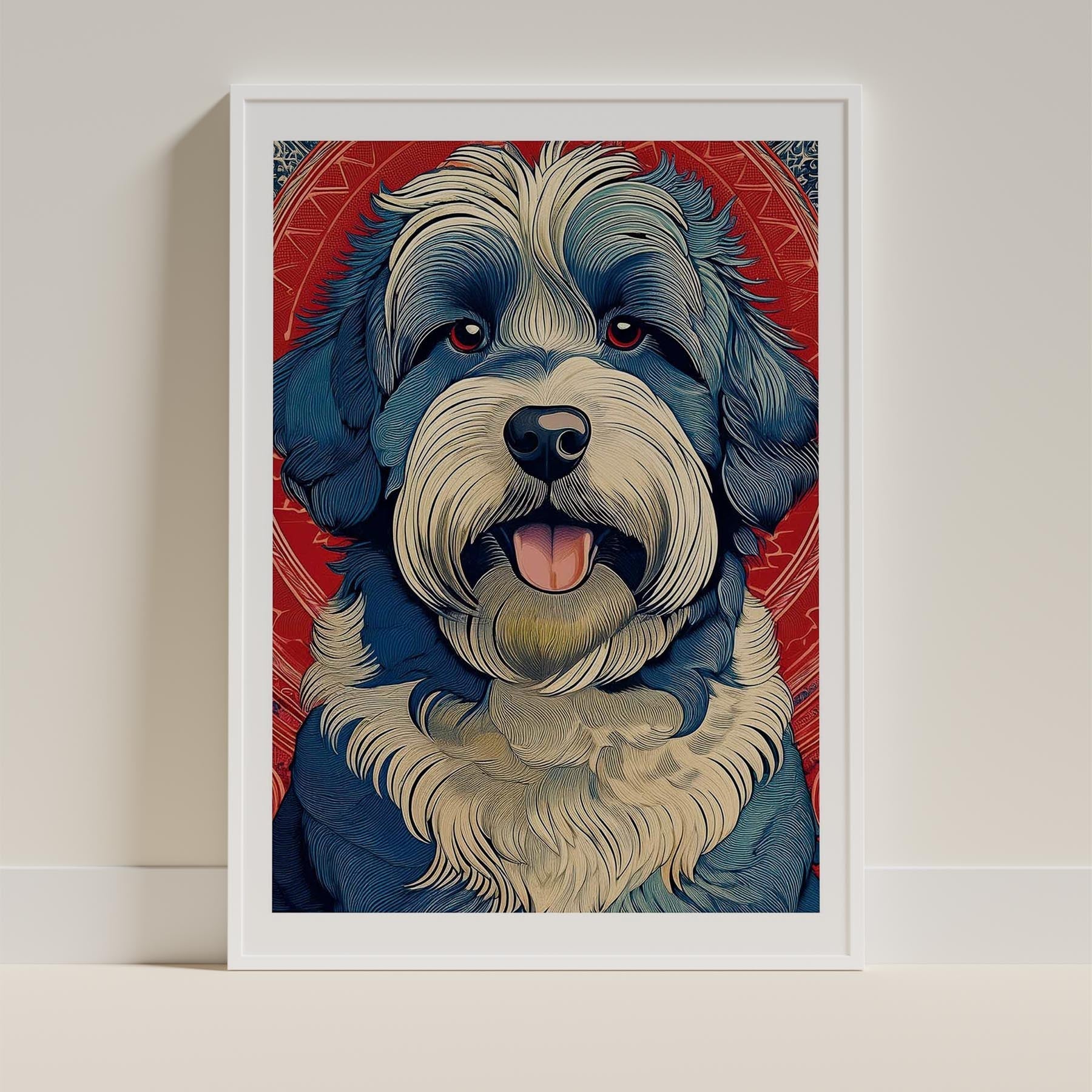 Old English Sheepdog Hokusai Japanese Inspired Dog Series image 9