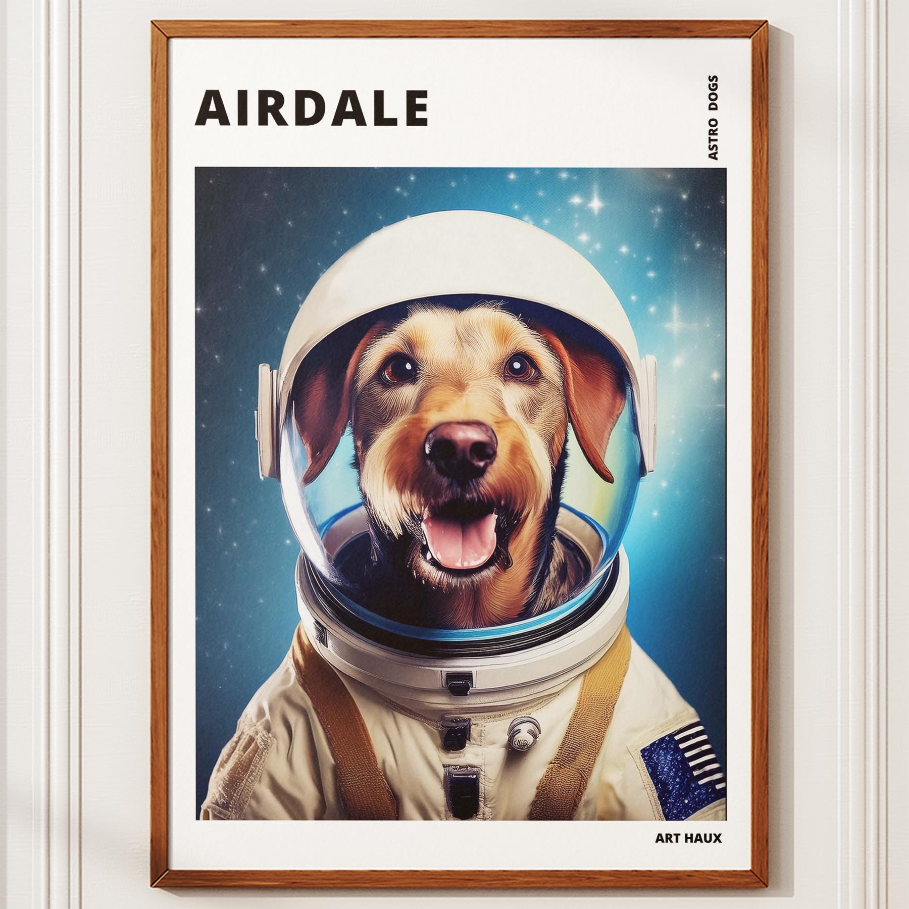 Airedale Astronaut Dog Series with Text Astro Dog image 10