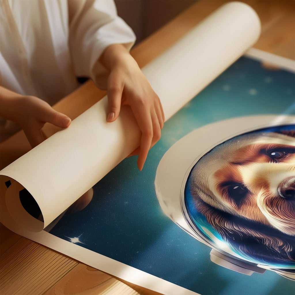 Spanish Water Dog Astronaut Dog Series with Text Astro Dog image 1