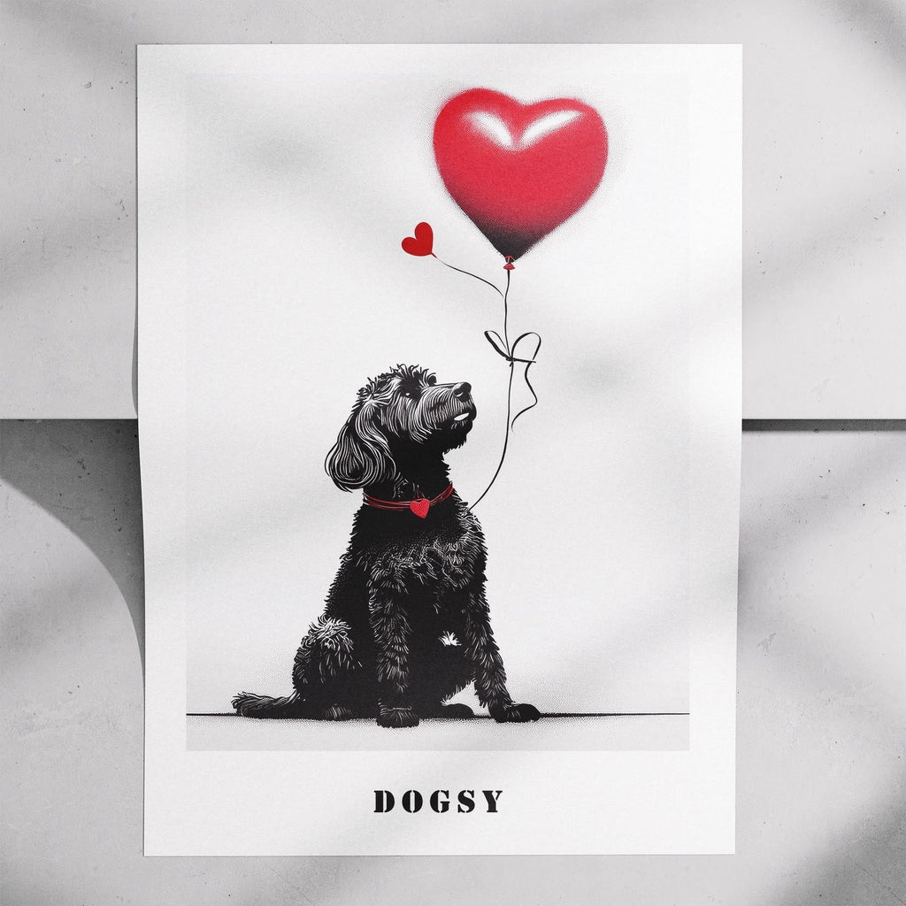 Spanish Water Dog DOGSY Series inspired by the Art of Banksy with text Dogsy image 7