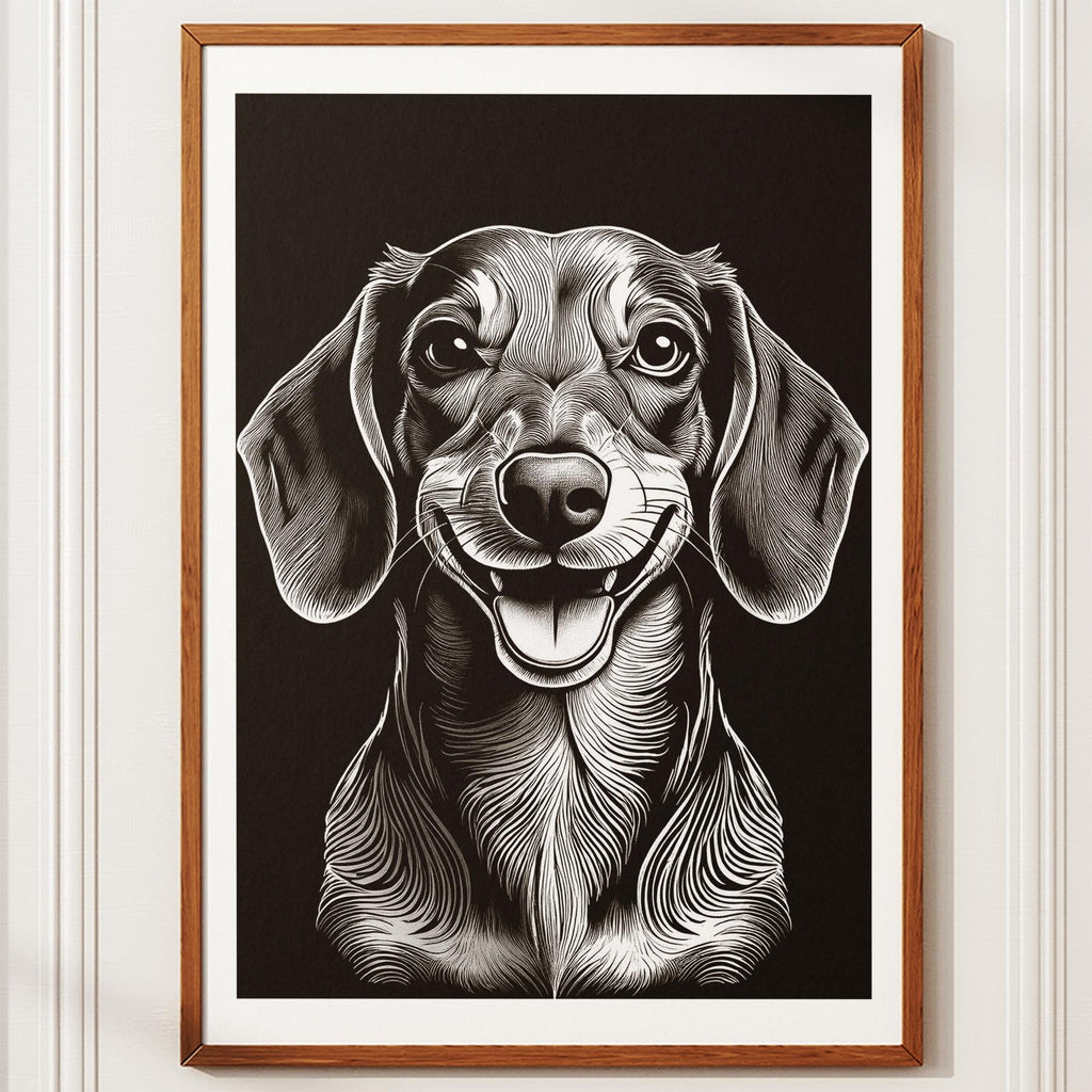 Dachshund Line Dog Series in Black and White image 10