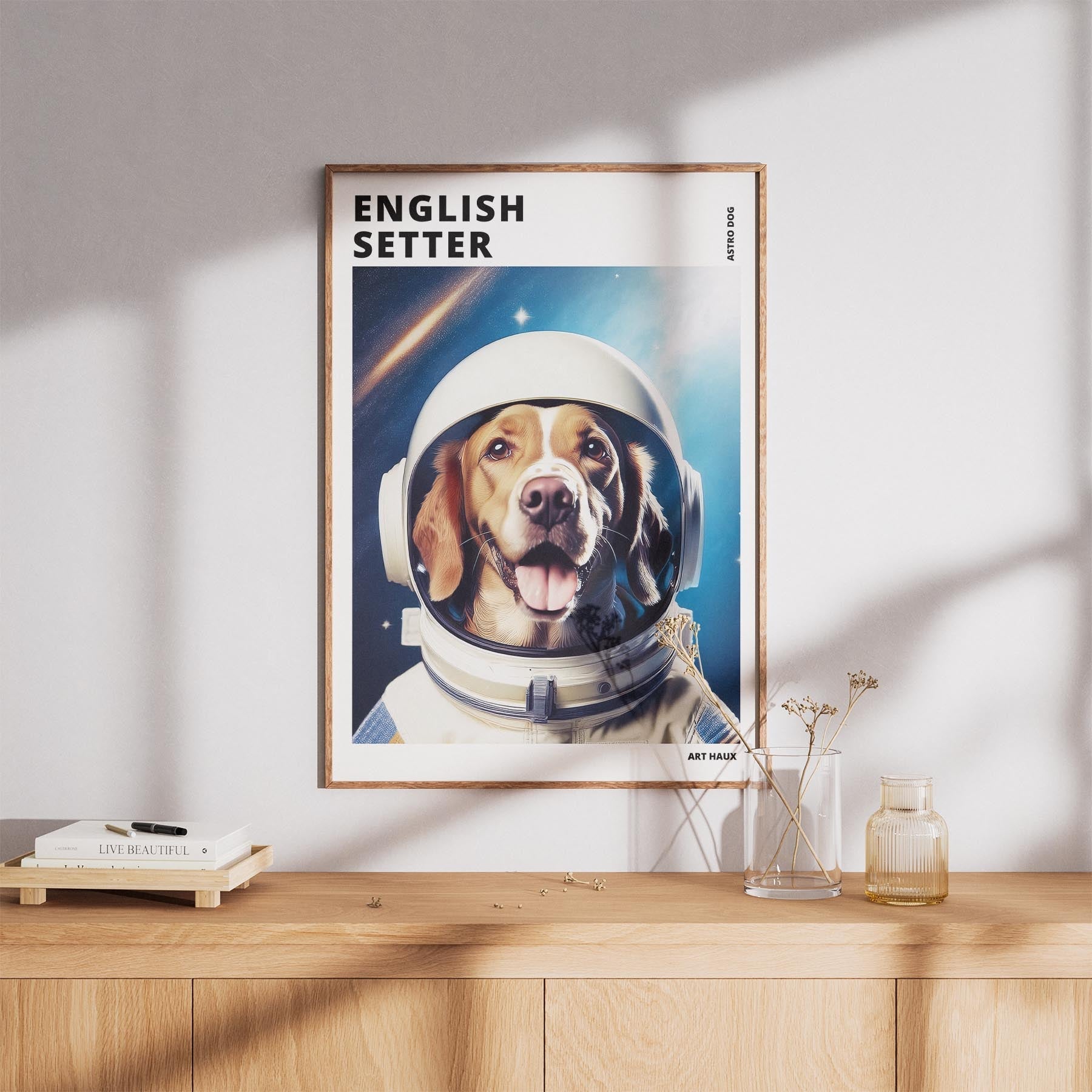 English Setter Astronaut Dog Series with Text Astro Dog image 8