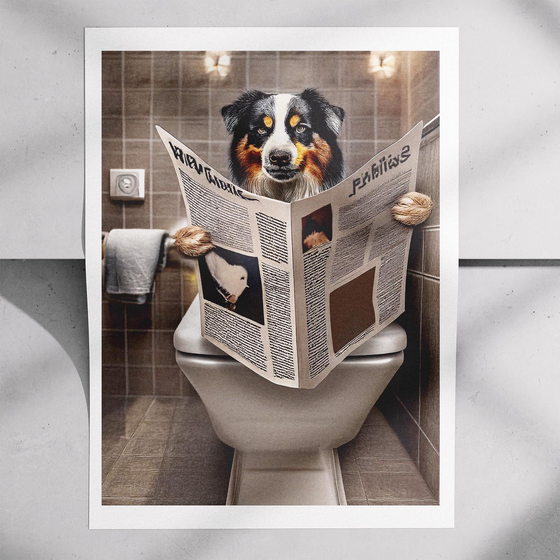 Australian Shepherd Toilet Humour Dog Series 2 image 7