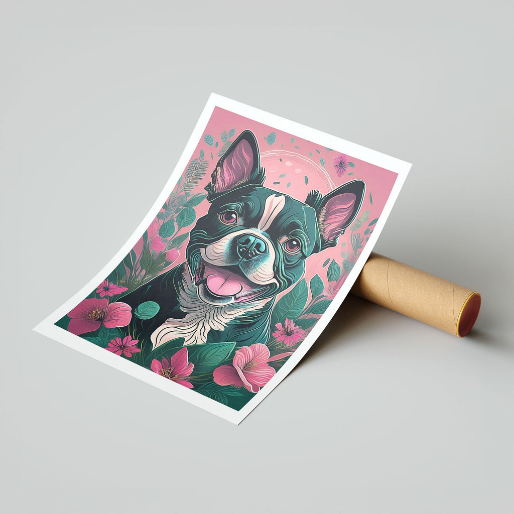 Boston Terrier 3 Flowery Dog image 7