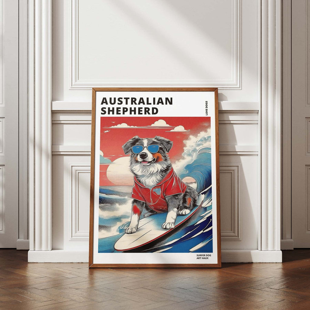 Australian Shepherd Hokosai Surfer Dogs 1 image 4