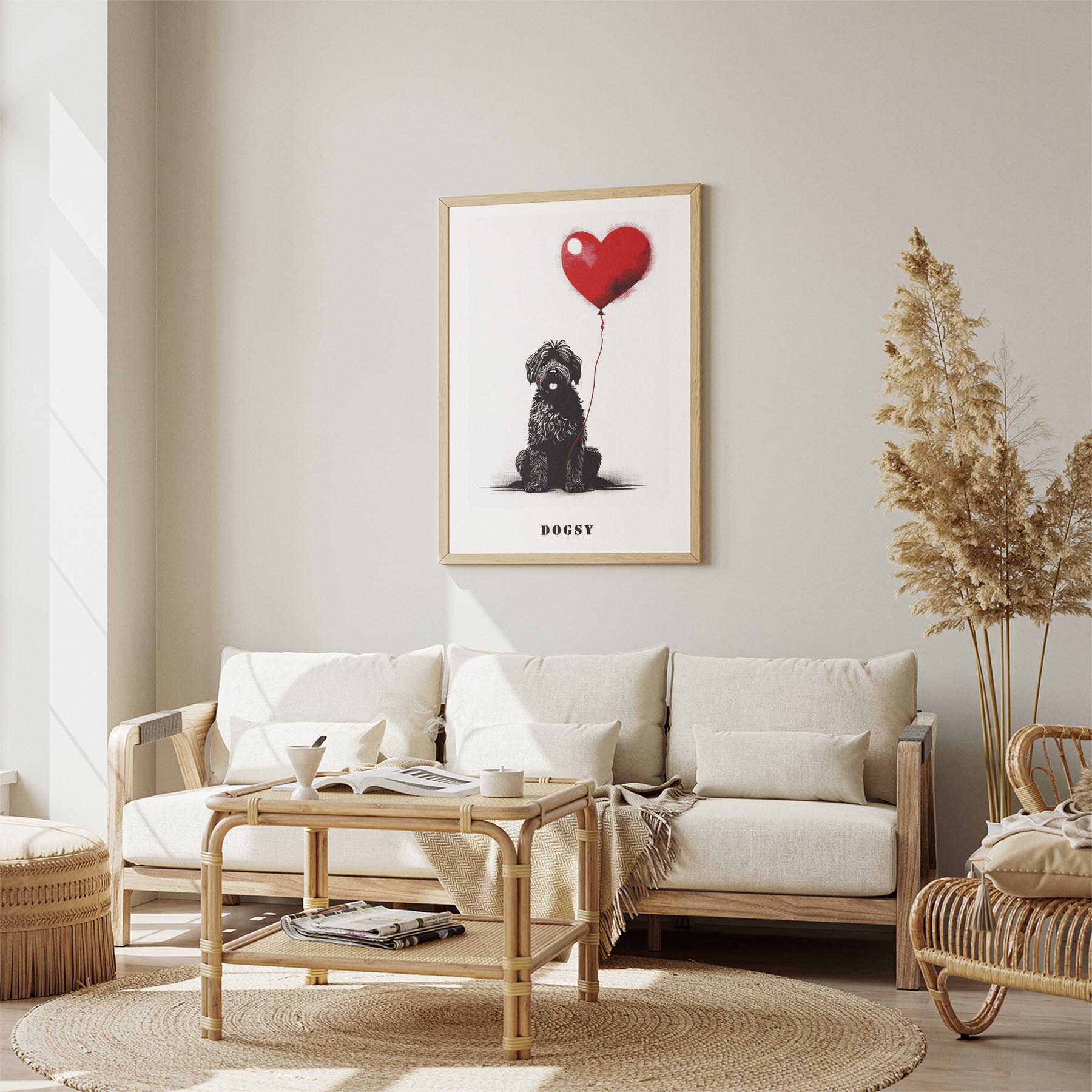 Smithfield Sheepdog DOGSY Series inspired by the Art of Banksy with text Dogsy image 2