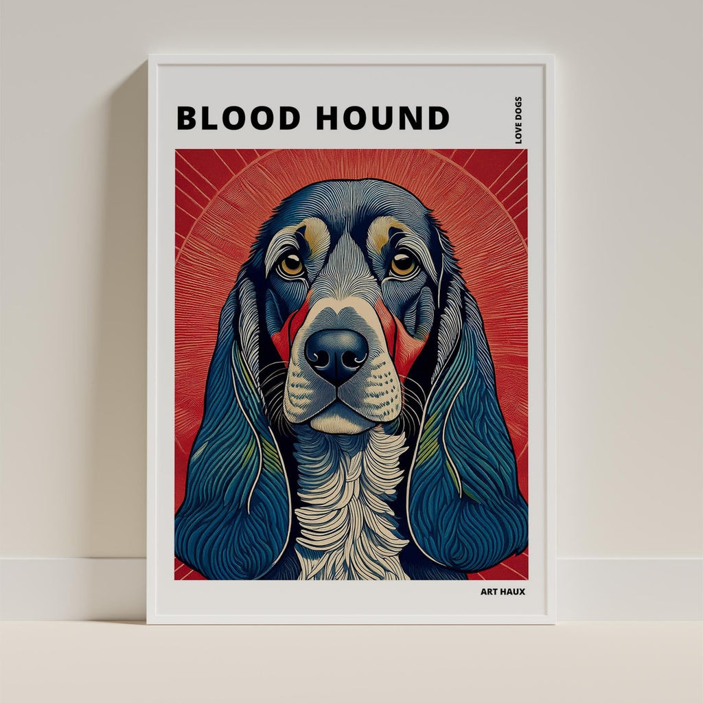 Bloodhound Hokusai Japanese Inspired Dog Series with Text image 8