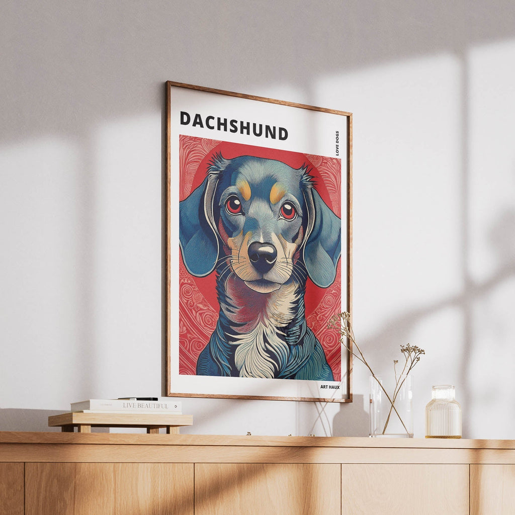 Dachshund Hokusai Japanese Inspired Dog Series with Text image 5