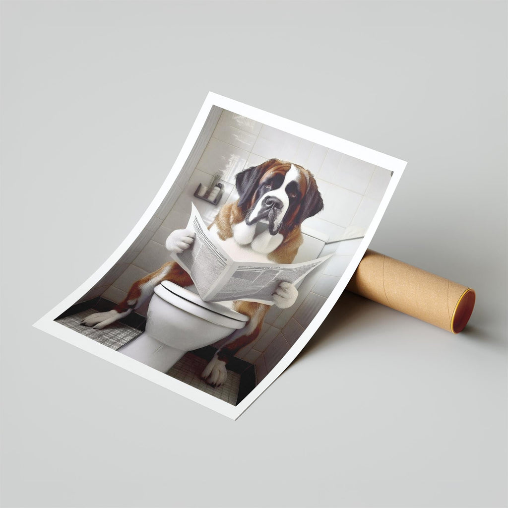 Saint Bernard Toilet Humour Dog Series image 6