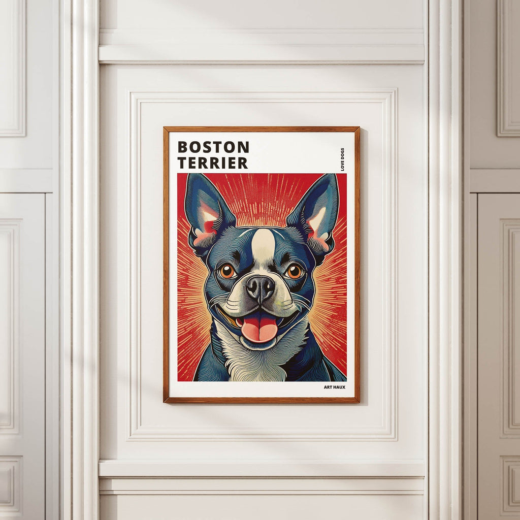 Boston Terrier Hokusai Japanese Inspired Dog Series with Text image 3