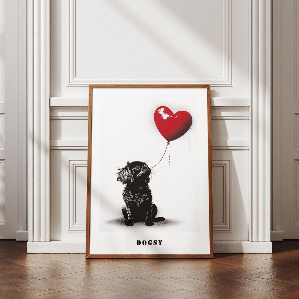 Japanese Chin DOGSY Series inspired by the Art of Banksy with text Dogsy image 4