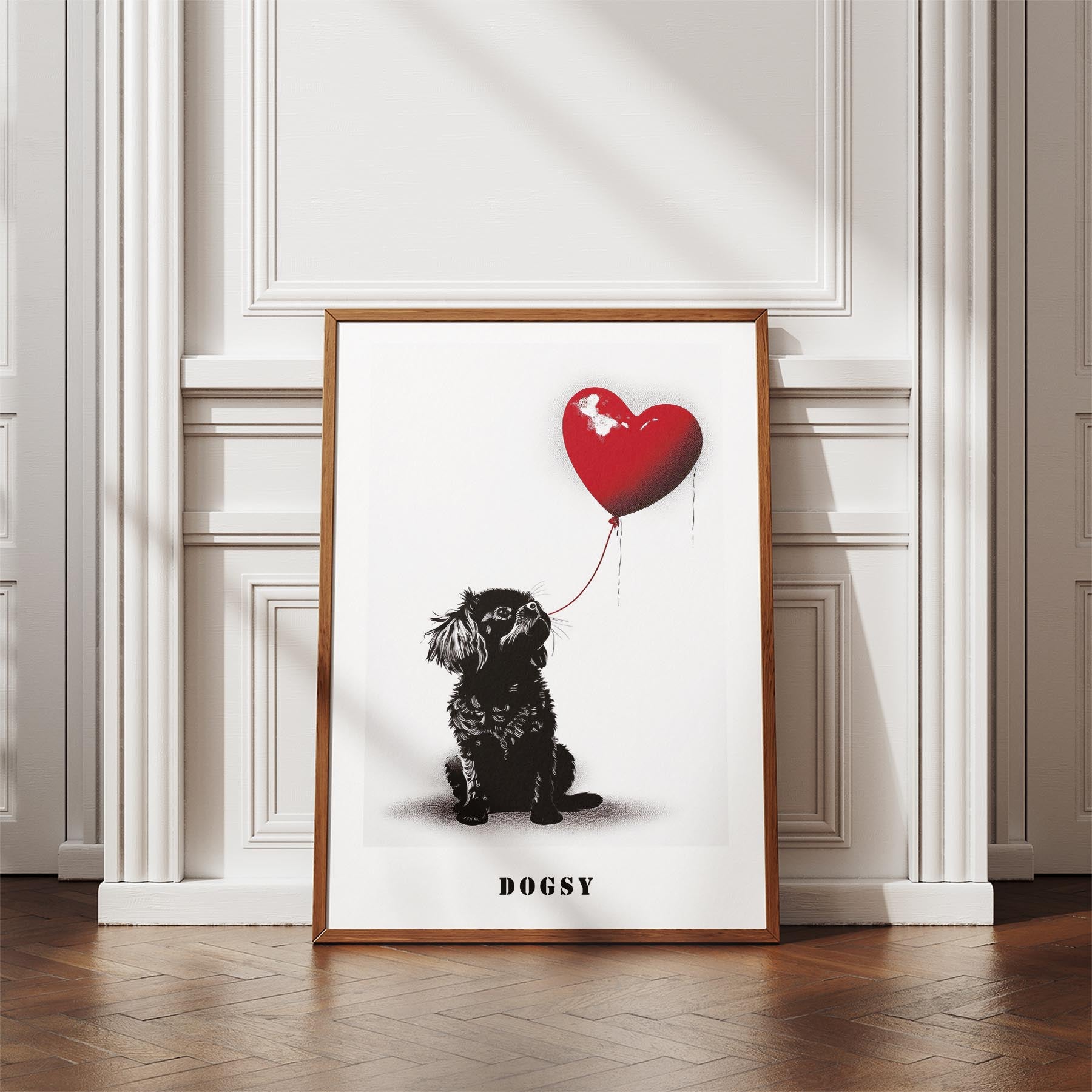 Japanese Chin DOGSY Series inspired by the Art of Banksy with text Dogsy image 4