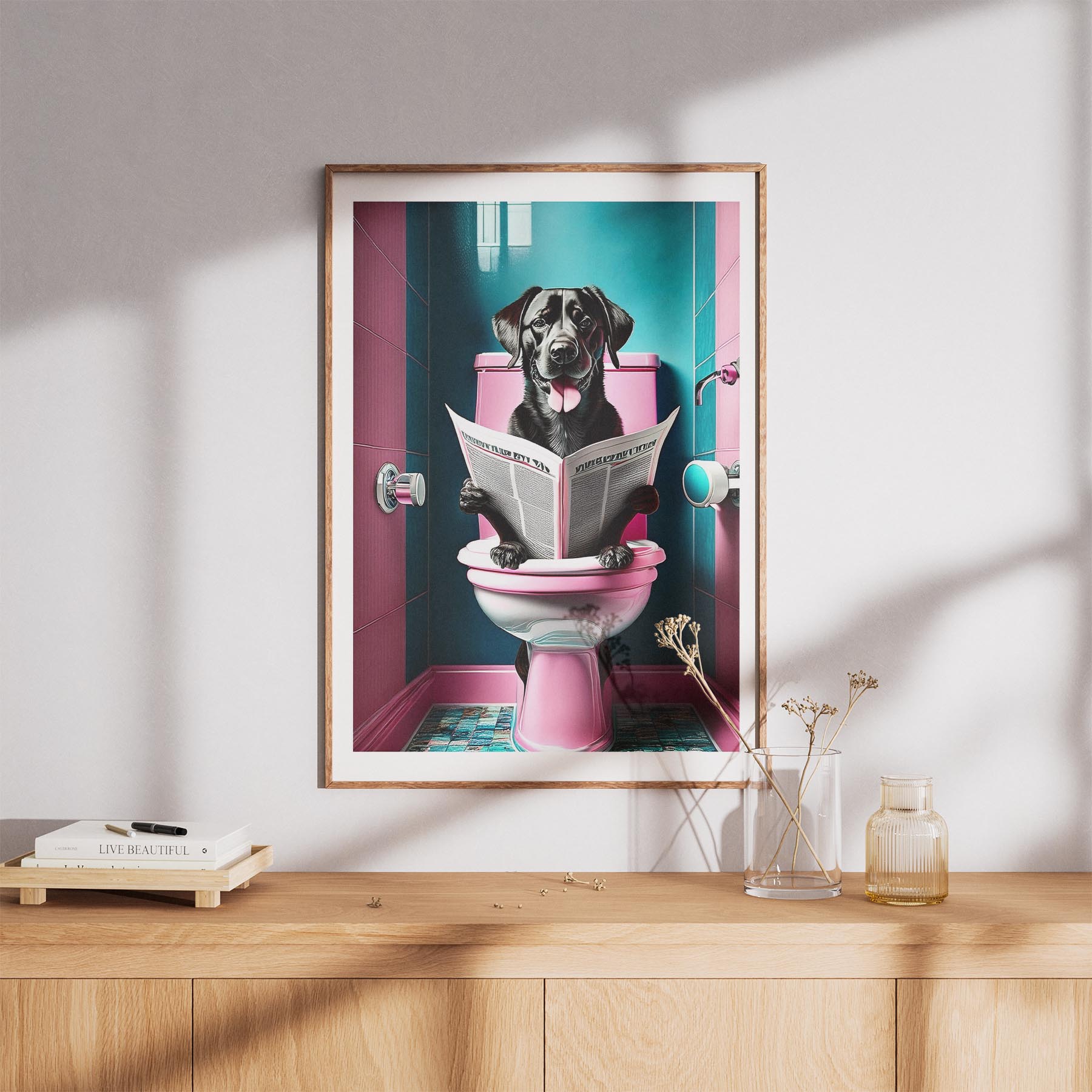 Labrador Retriever Toilet Dogs PInk and Turquise image 8