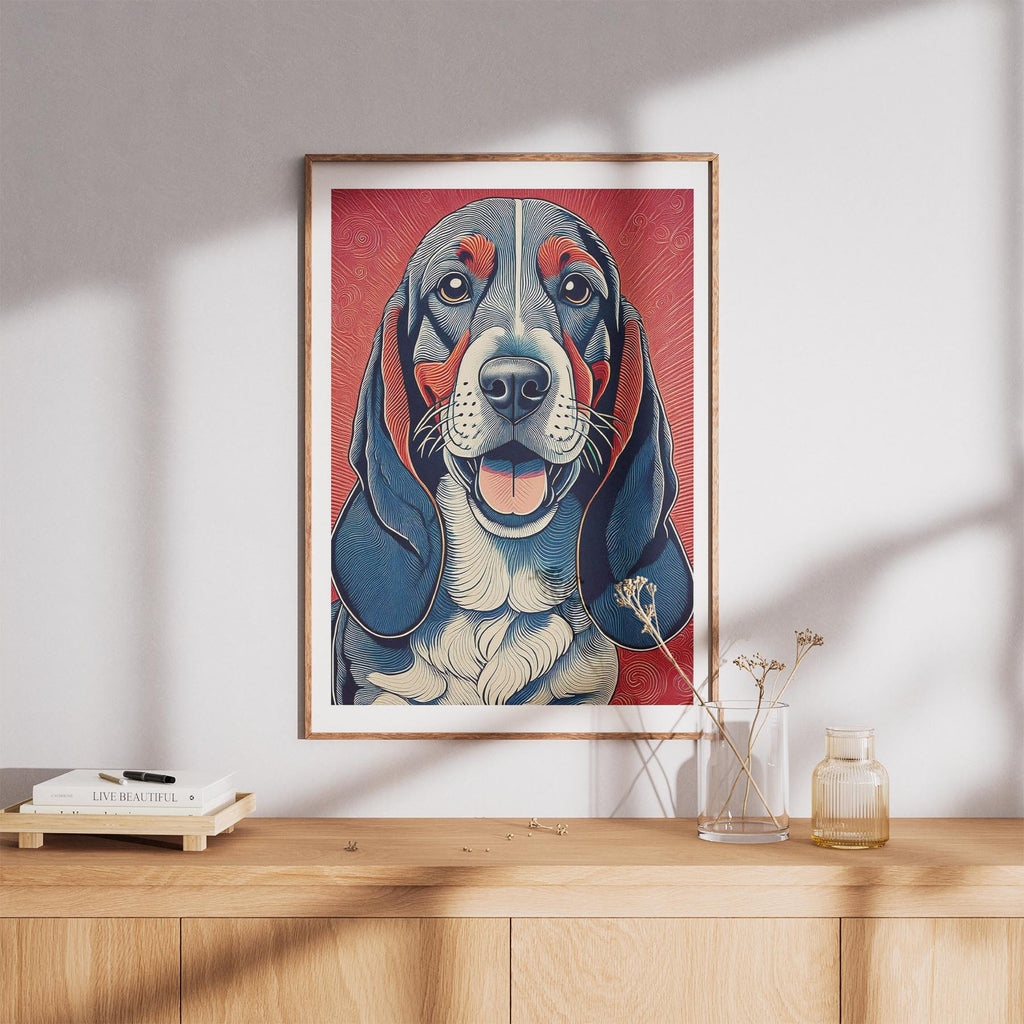 Basset Hound Hokusai Japanese Inspired Dog Series image 8