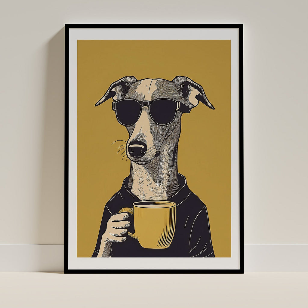 Greyhound Chillin Coffee Dog image 0