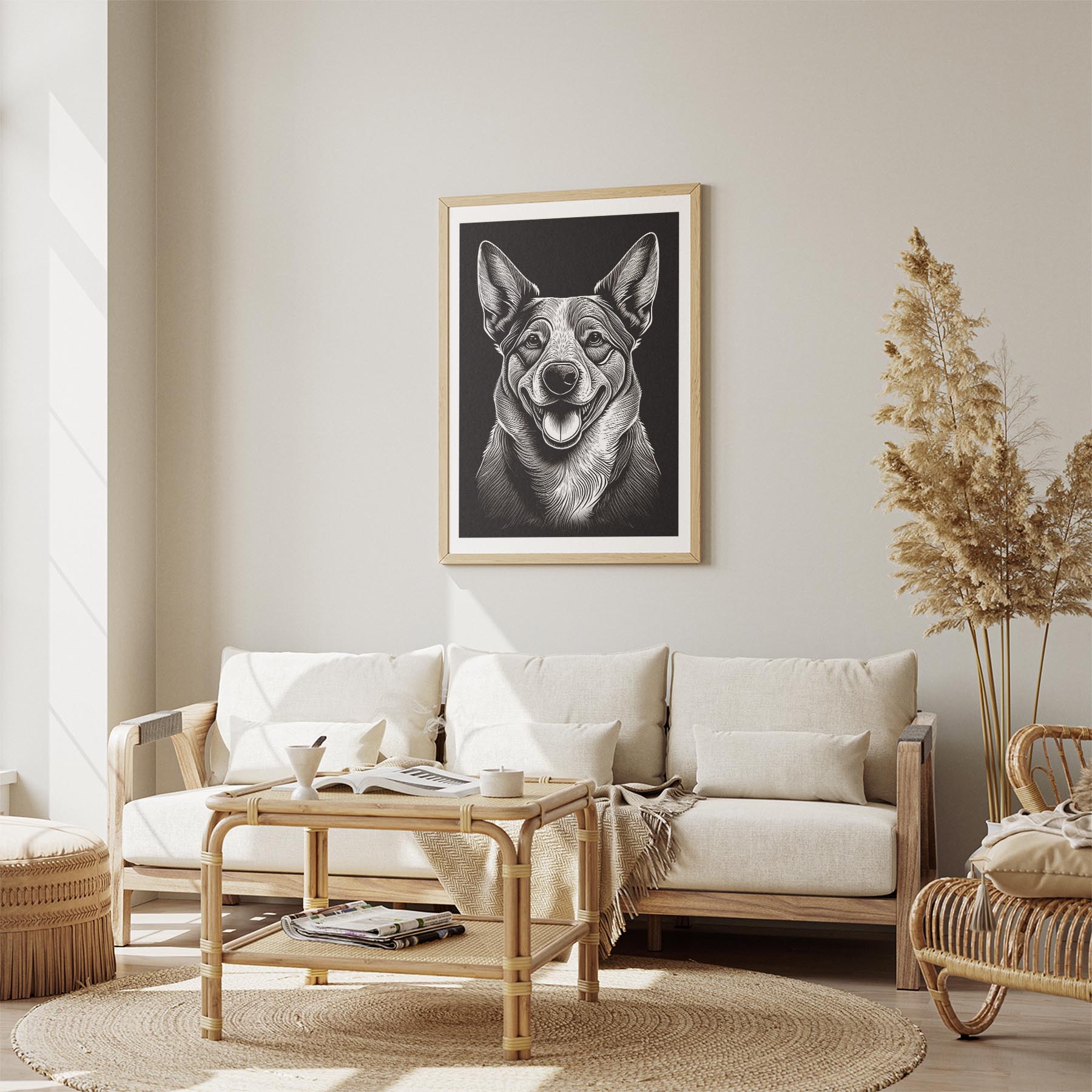 Cattle Dog Line Dog Series in Black and White image 2