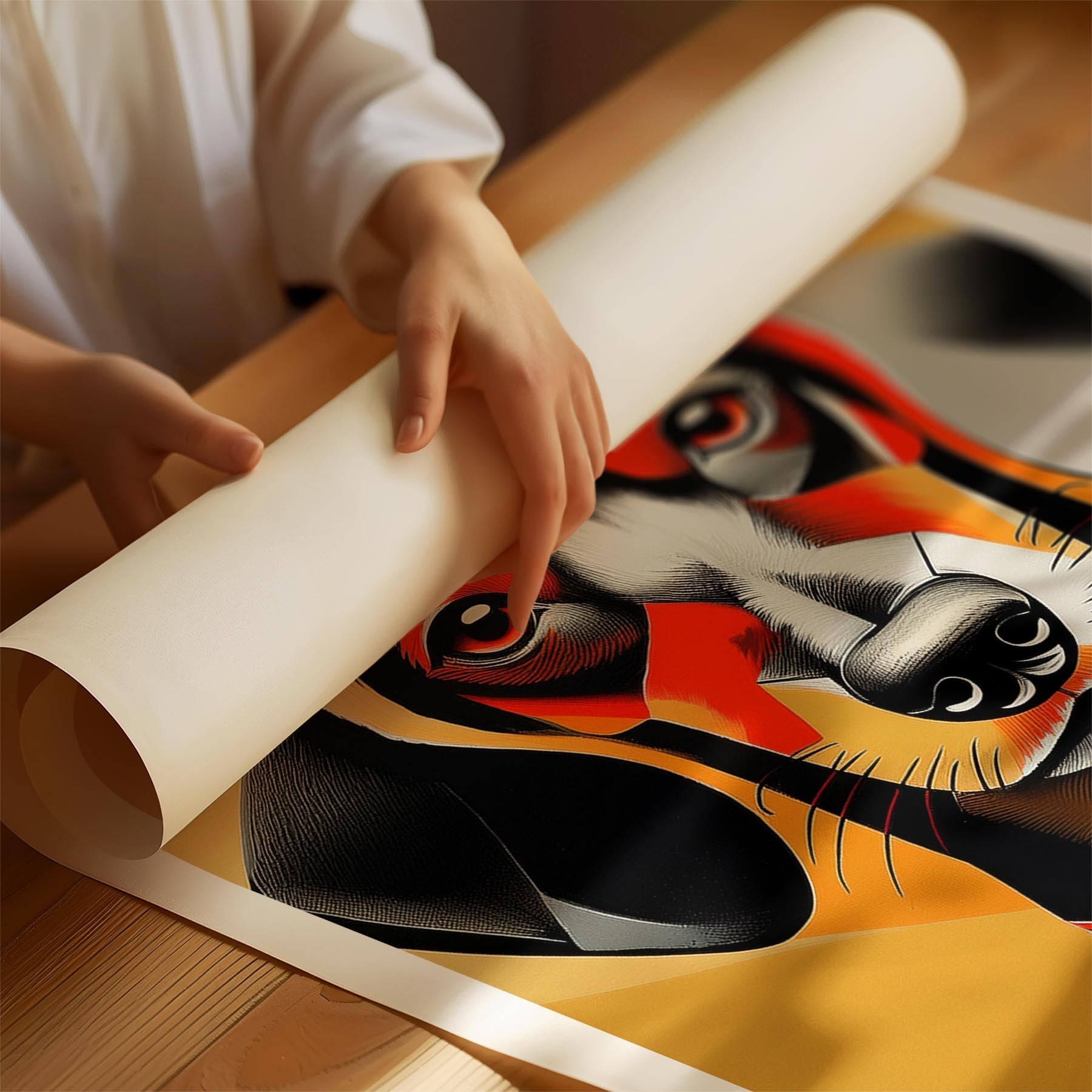 Dachshund Geometric Orange Series image 1