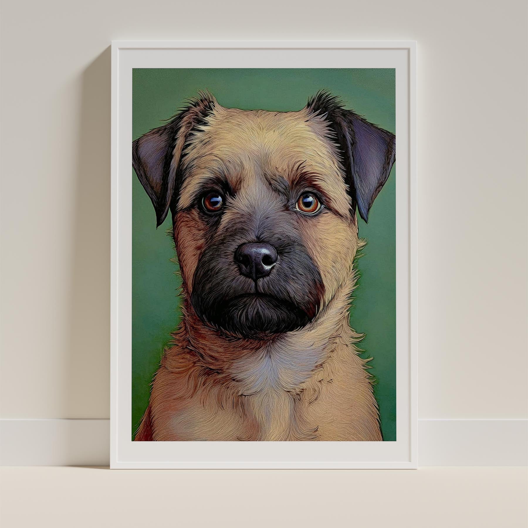 Border Terrier Green Painted Series image 9