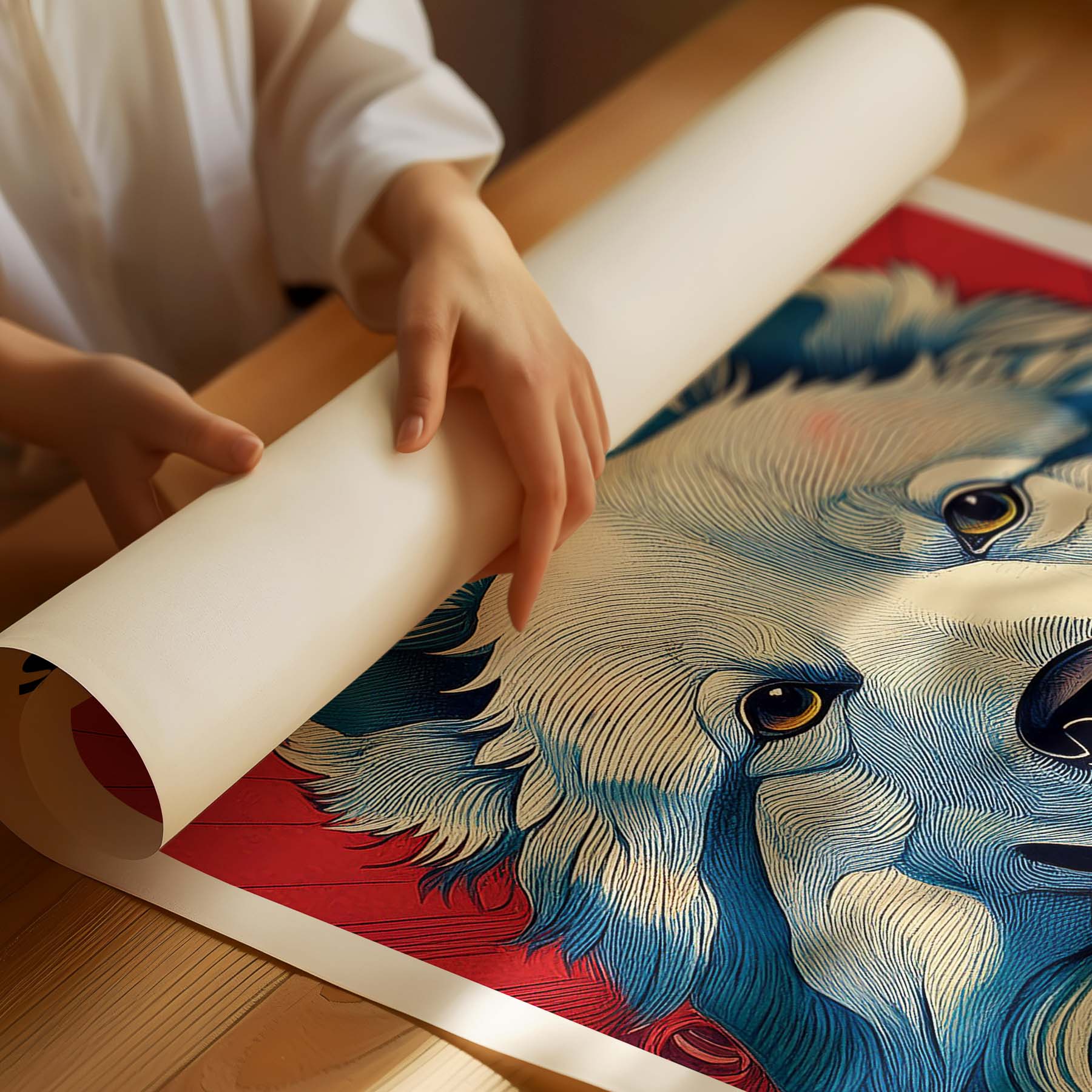 Samoyed Hokusai Japanese Inspired Dog Series with Text image 1