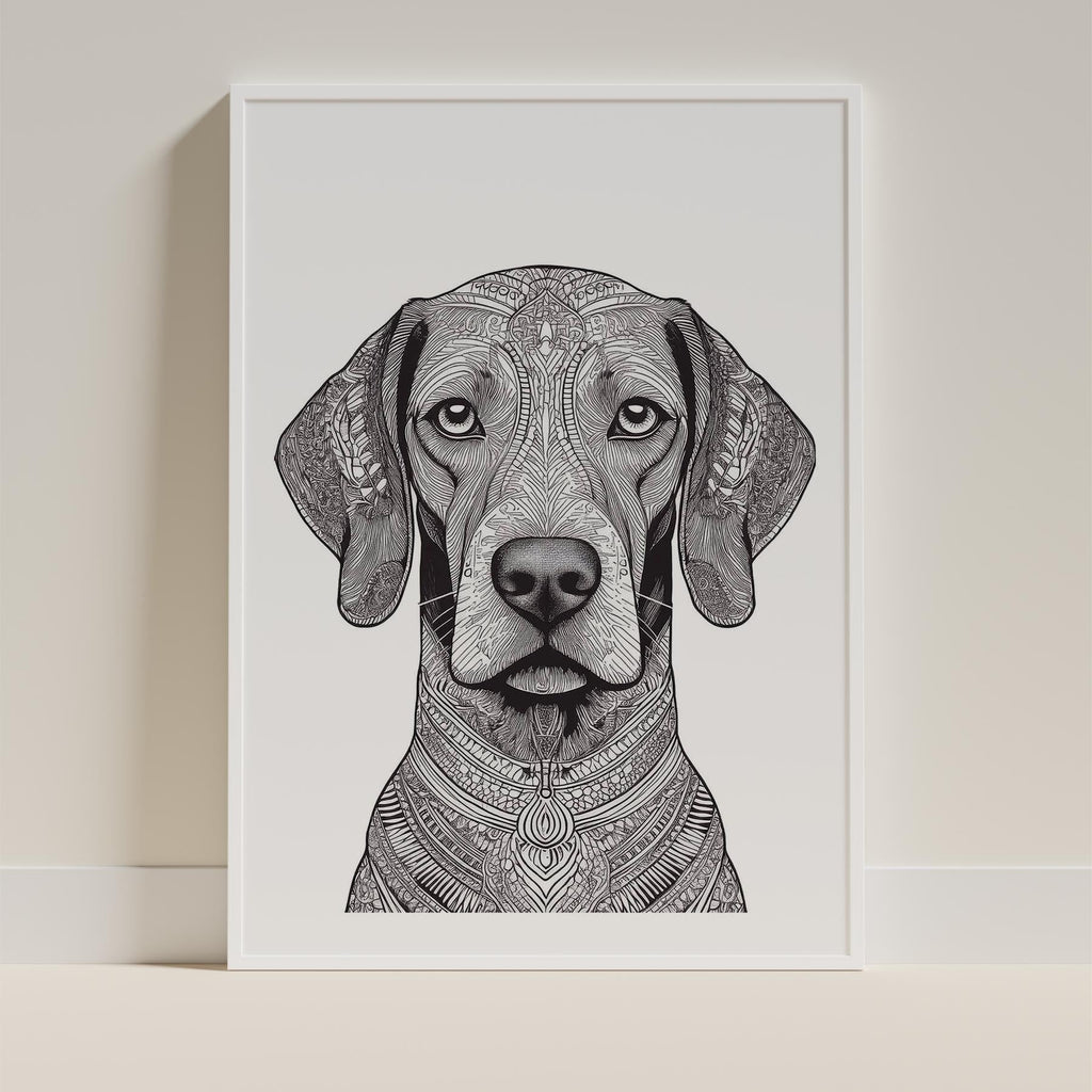 Hungarian Vizsla Mandala Black and White Dog Series image 9