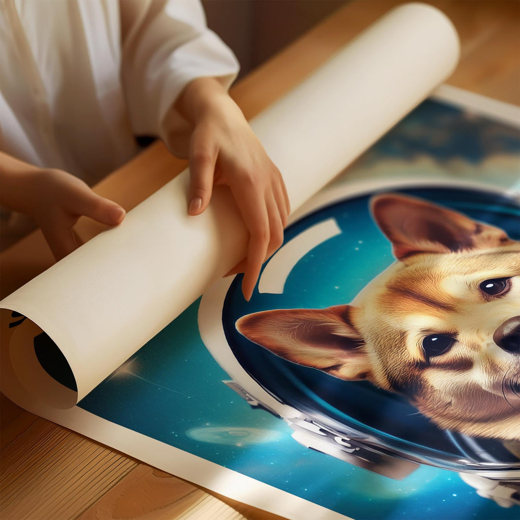 Shiba Astronaut Dog Series with Text Astro Dog image 1