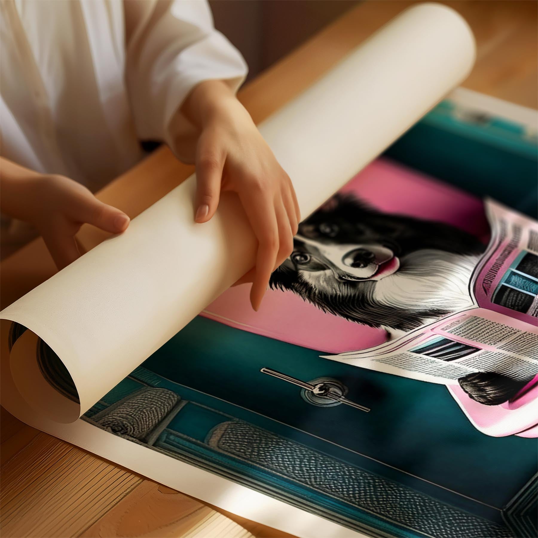 Rough Smooth Collie Toilet Dogs PInk and Turquise image 1