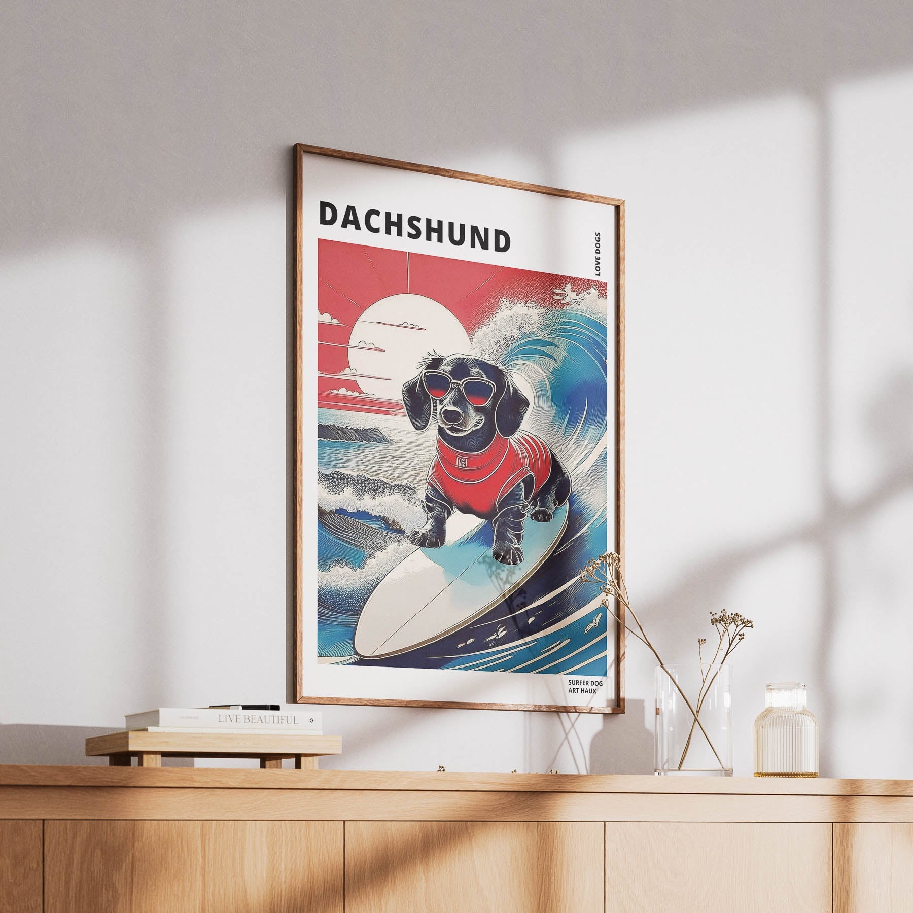 Dachshund Hokosai Surfer Dogs 1 image 6