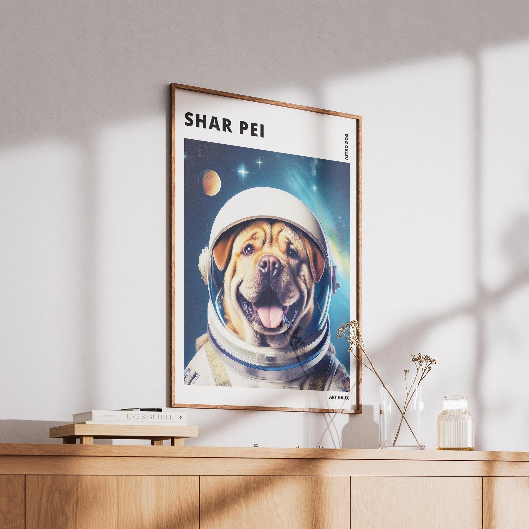 Shar Pei Astronaut Dog Series with Text Astro Dog image 5