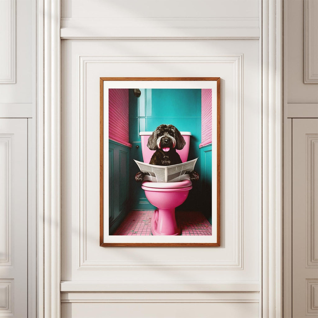 Groodle Toilet Dogs PInk and Turquise image 3