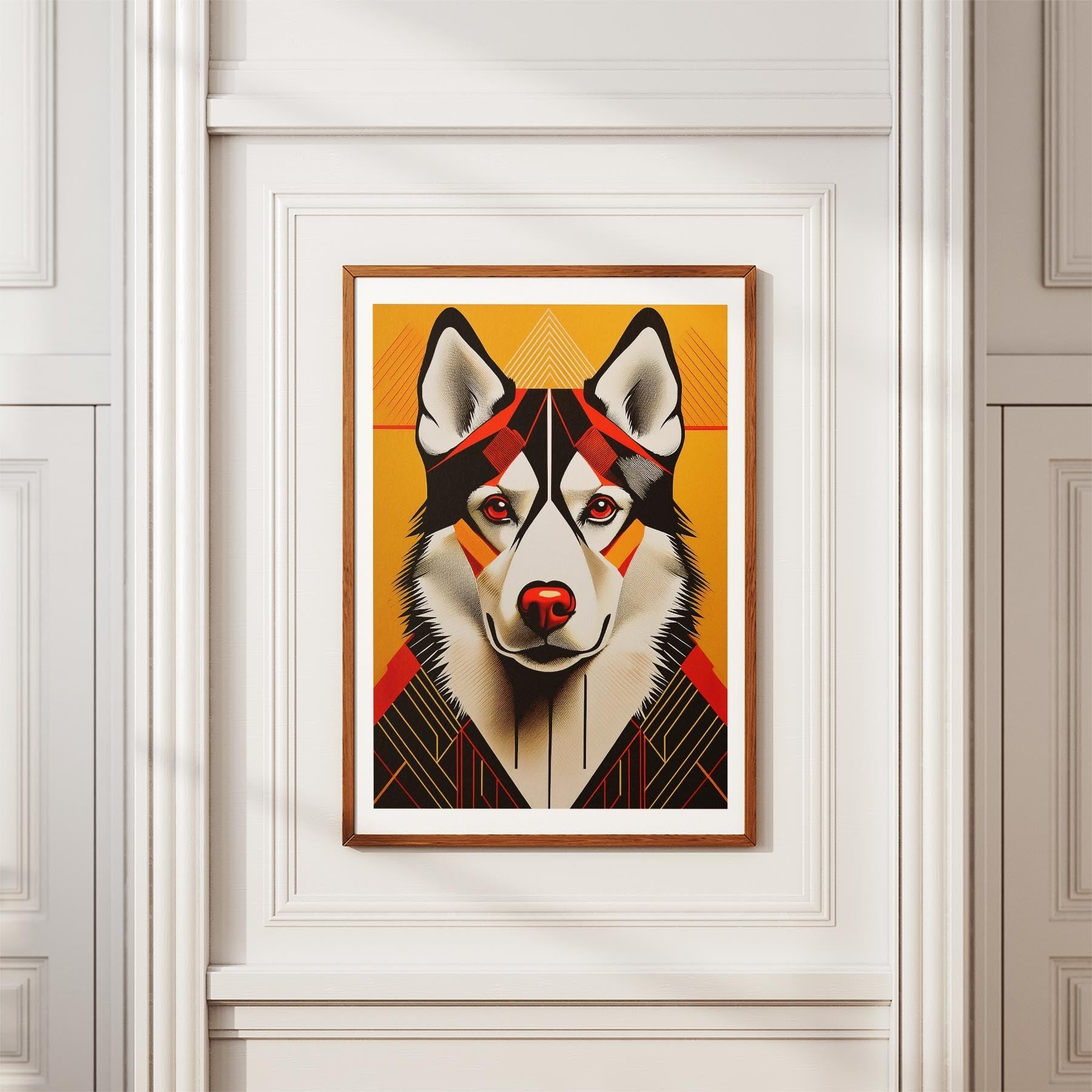 Siberian Husky Geometric Orange Series image 3