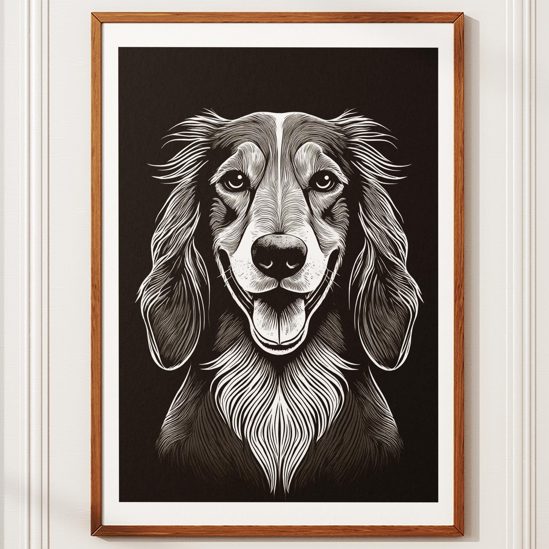 Afghan Line Dog Series in Black and White image 10