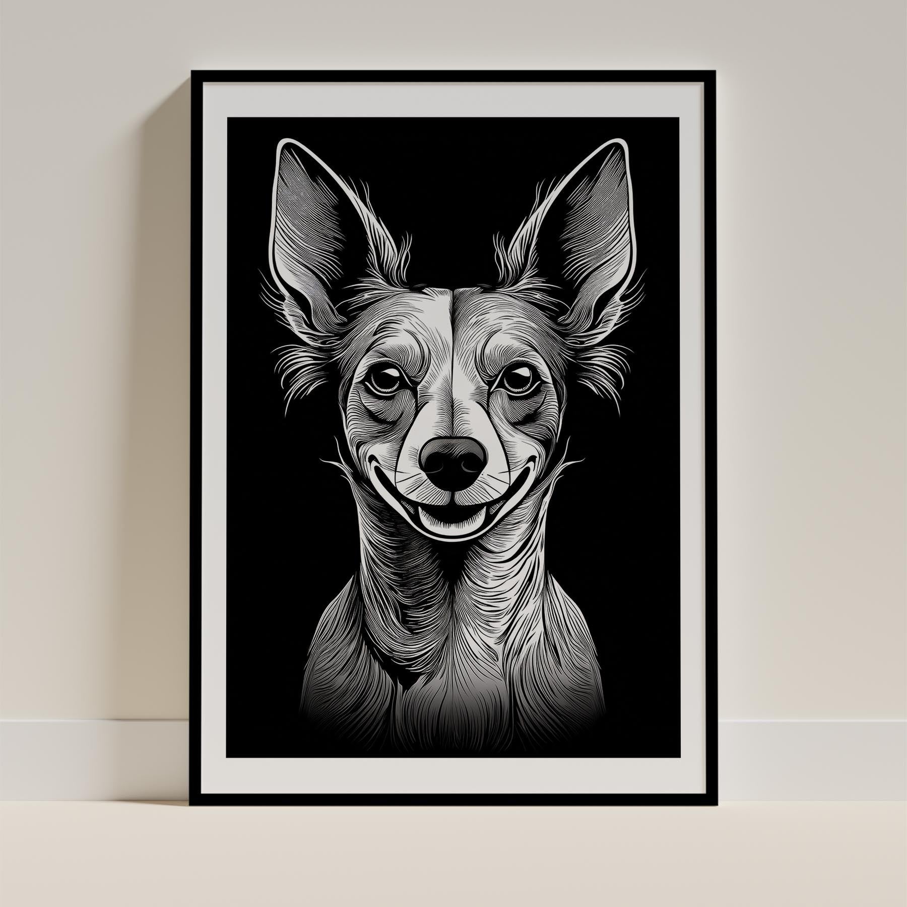 Chinese Crested Line Dog Series in Black and White image 0